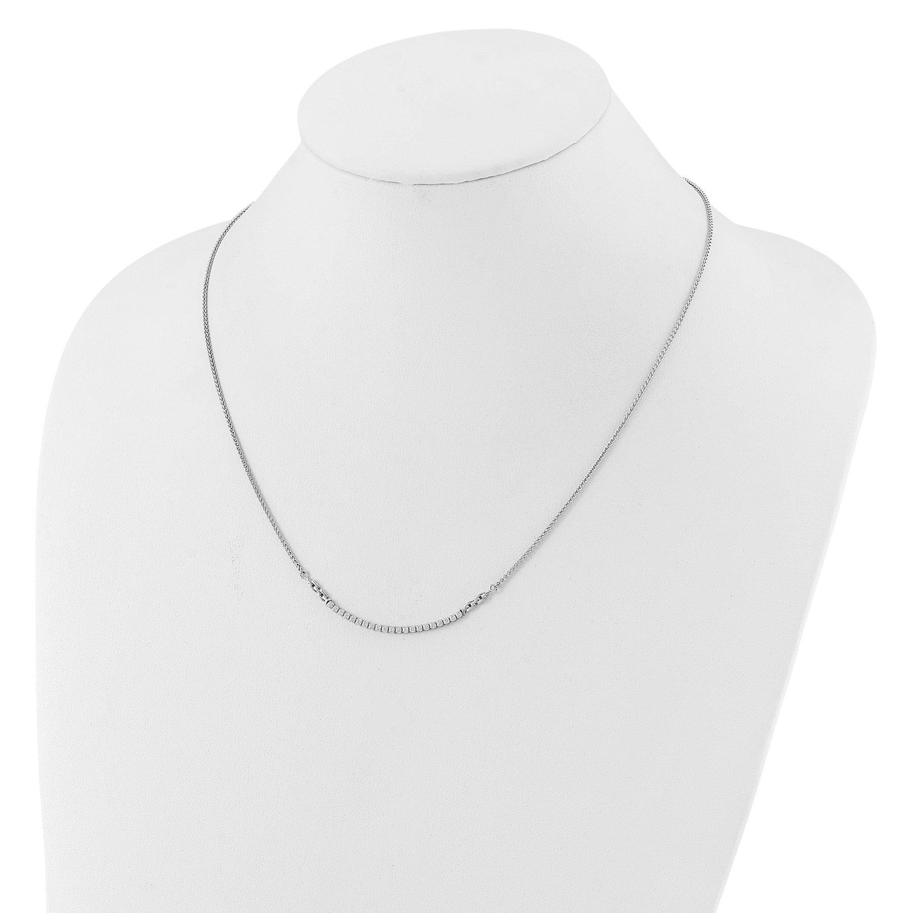 14k White Gold Lab Grown Diamond Adjustable Tennis Bolo Necklace