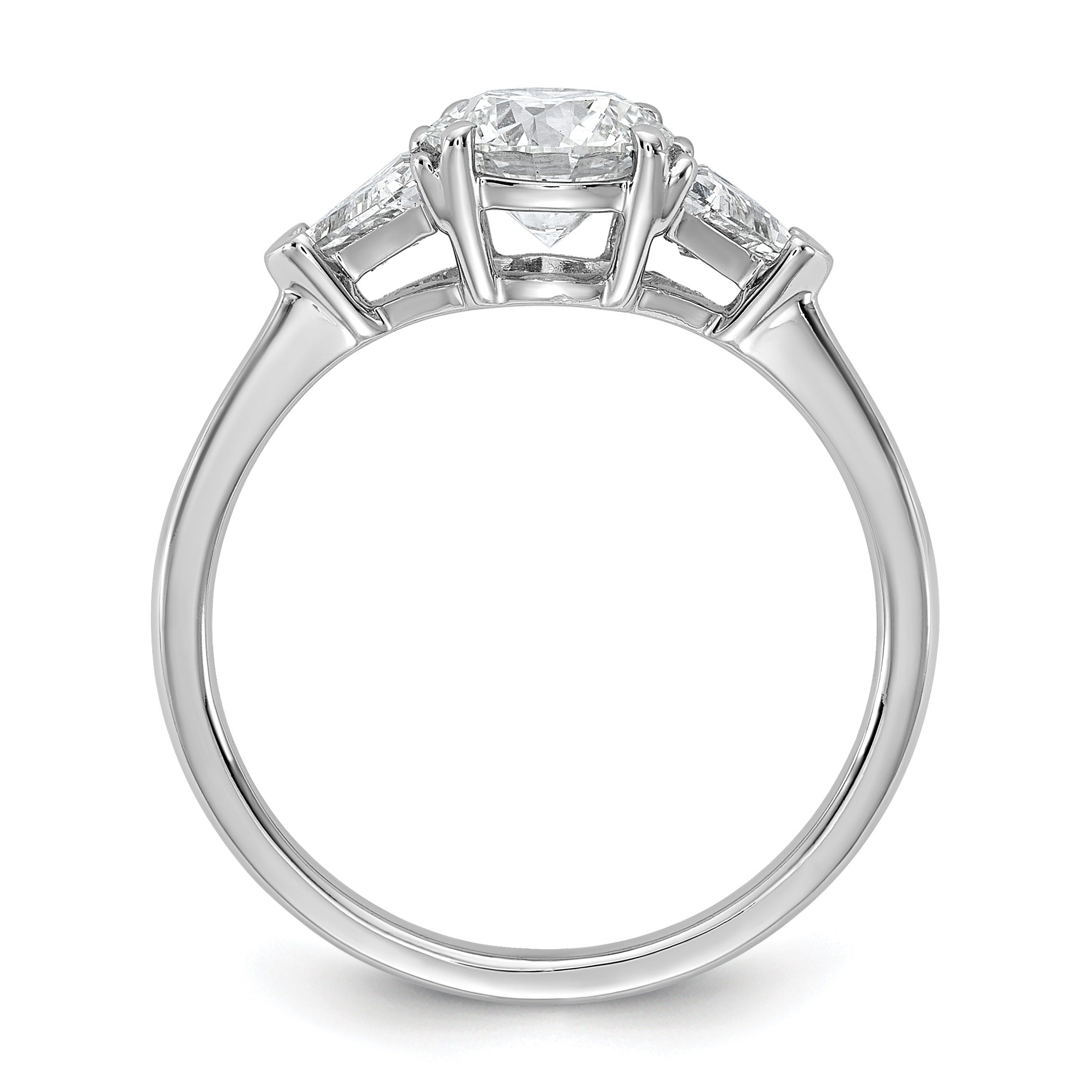14K White Gold Lab Grown Diamond 3-Stone Engagement Ring
