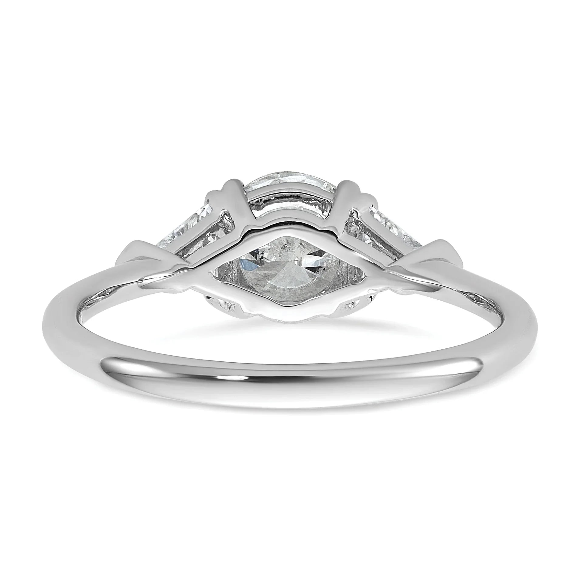 14K White Gold Lab Grown Diamond 3-Stone Engagement Ring - Fine Diamond