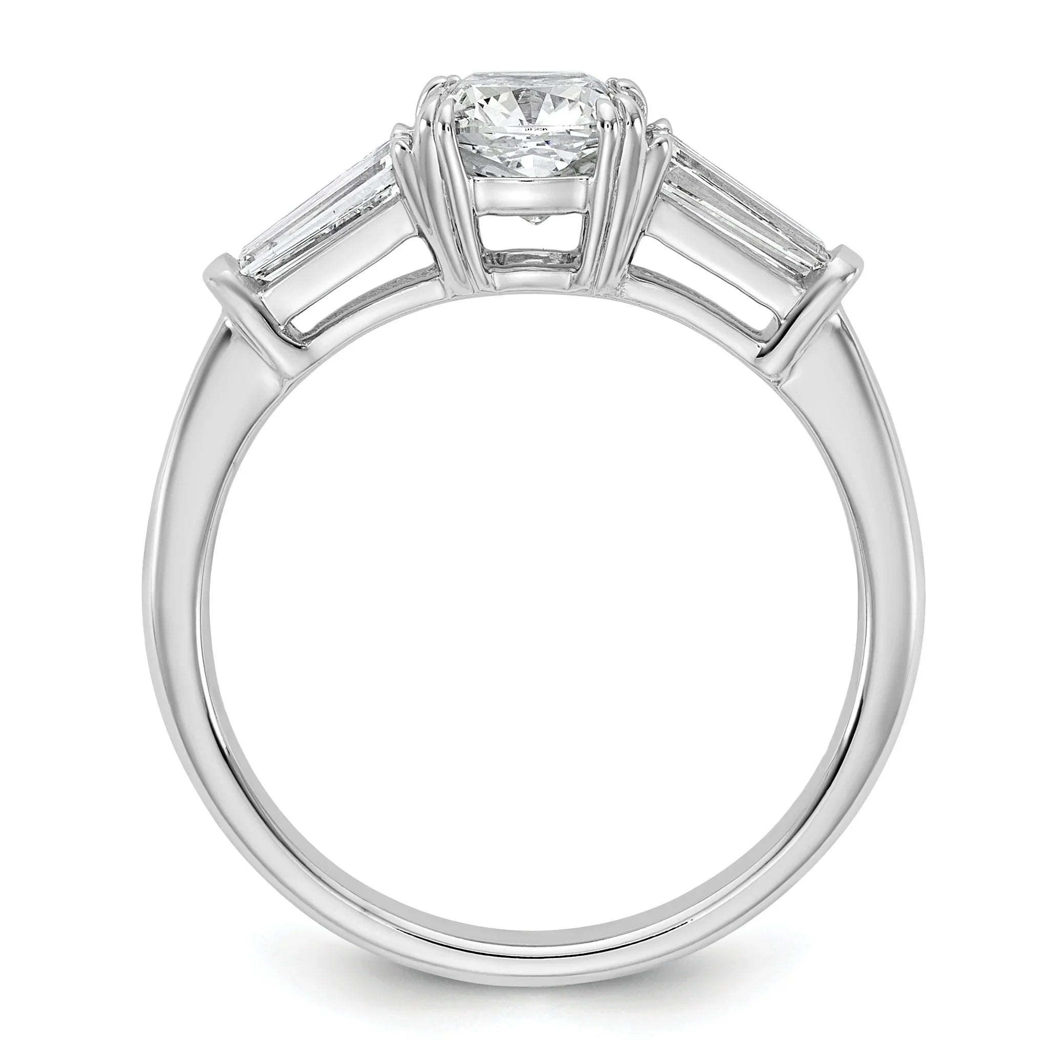 Lab Grown Diamond Princess & Half-Moon 3-Stone Bridal Ring - Fine Diamond
