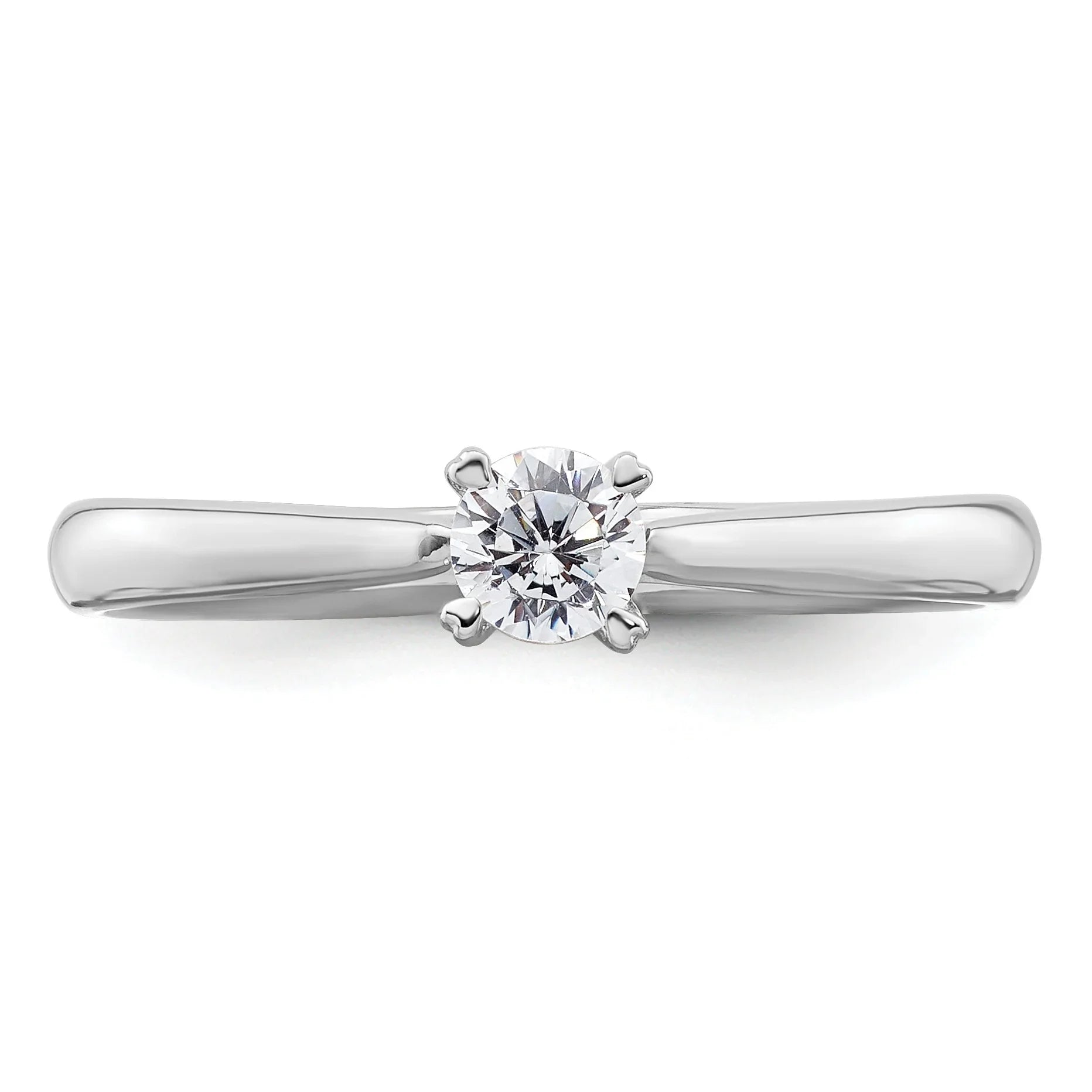 14K Gold Lab Grown Round Diamond Solitaire Ring - Fine Diamond