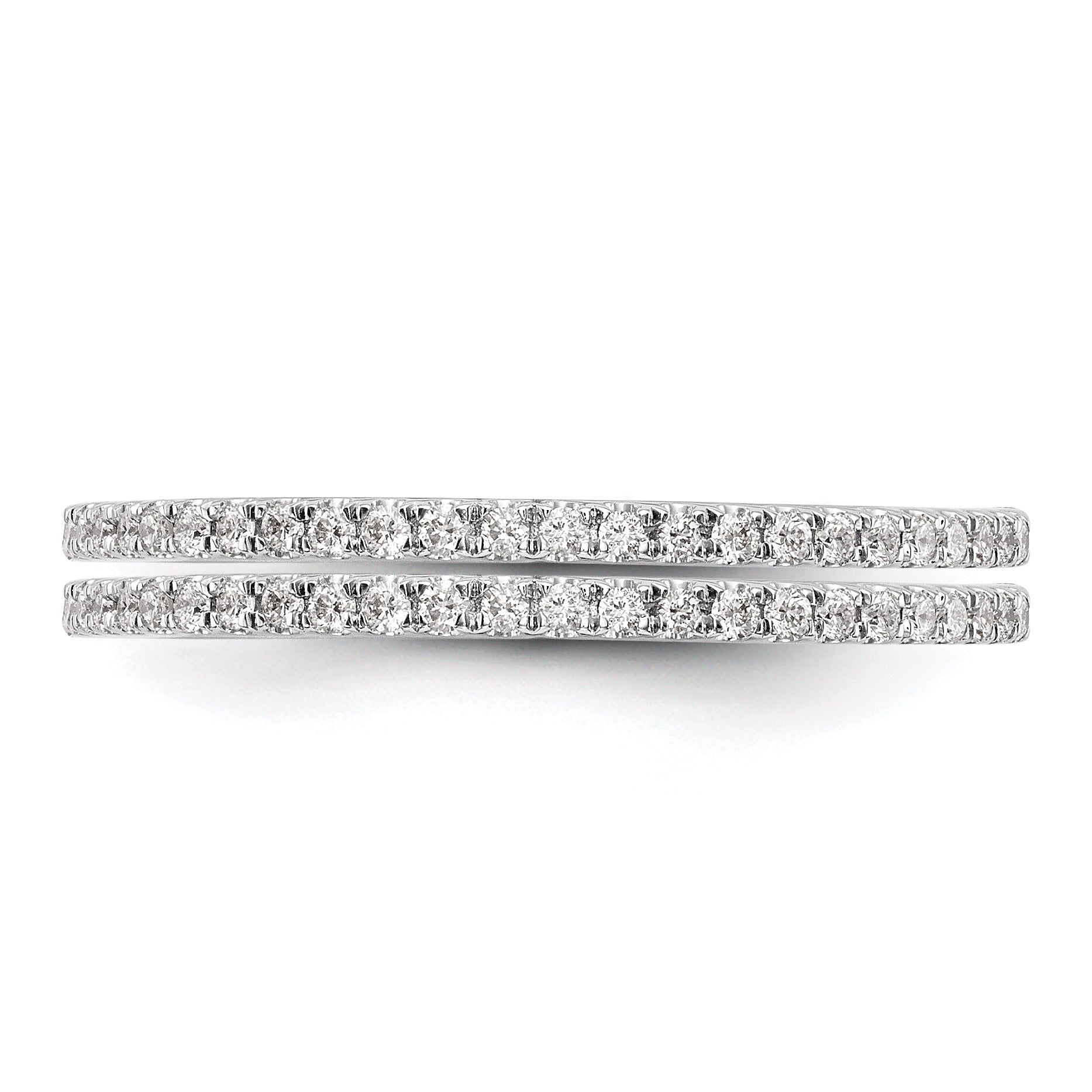 14k White Gold Lab Grown Diamond Set of Two Eternity Wedding Band 0.25 Ct
