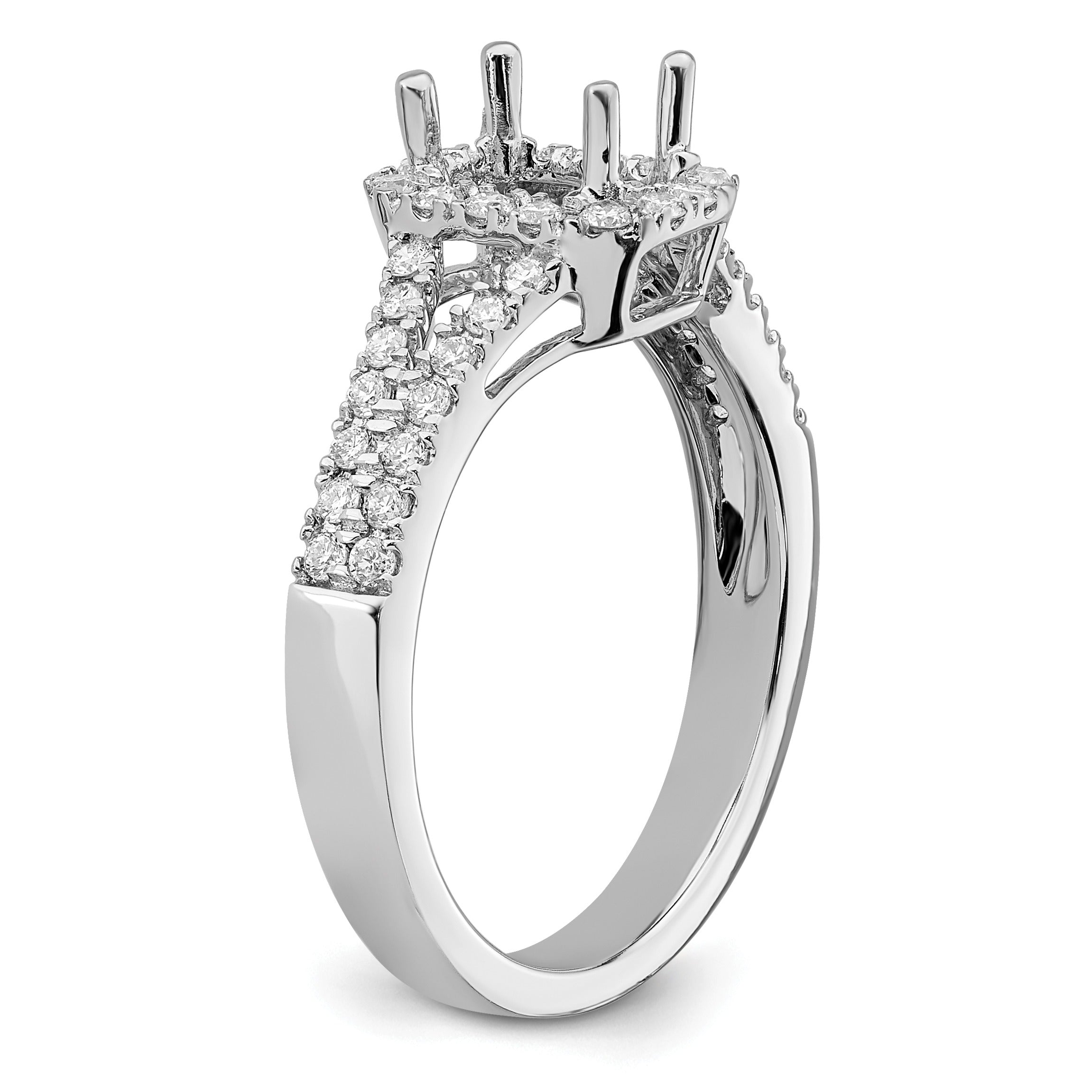 Lab Grown Emerald-Cut Diamond Halo Engagement Rings