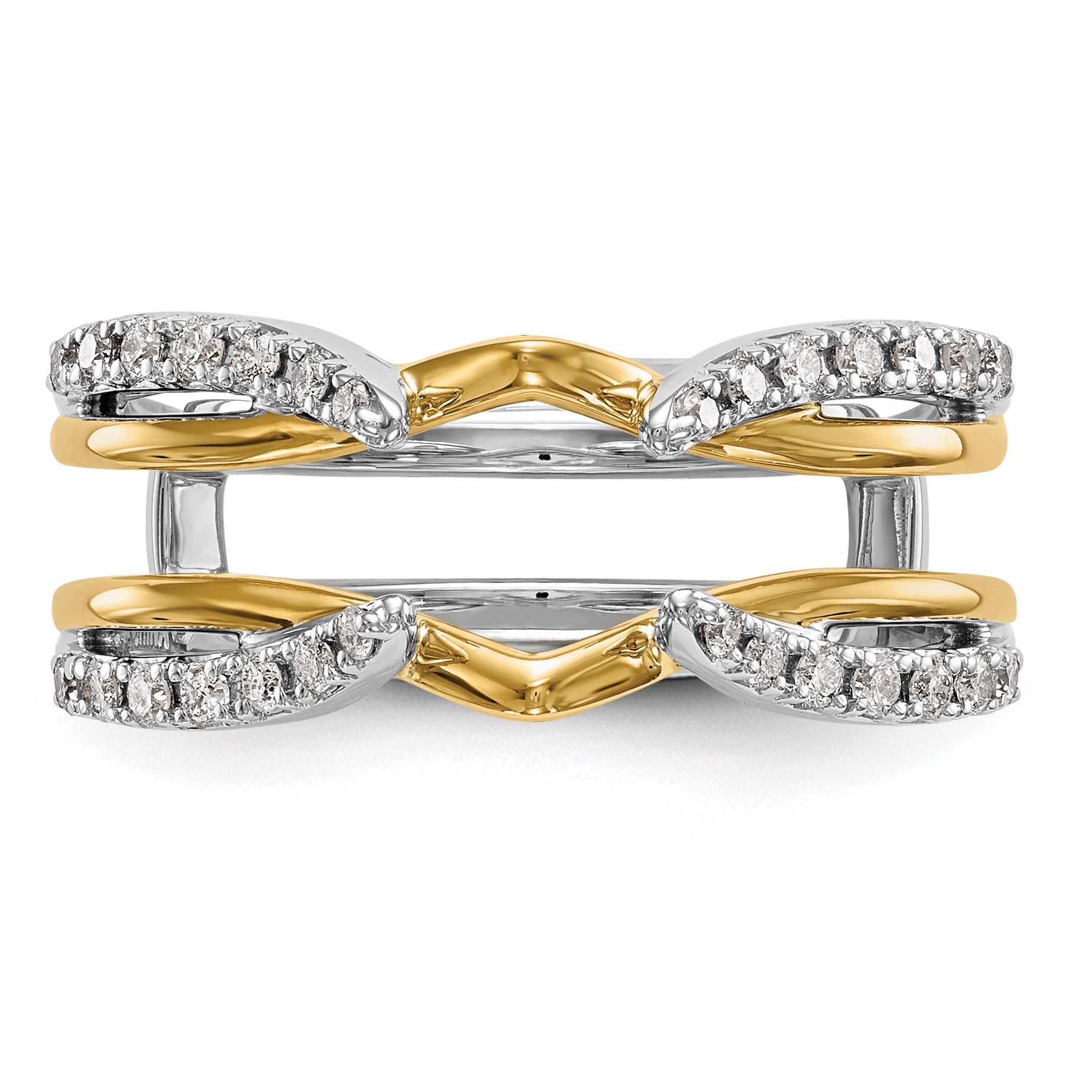 14K Two-tone Lab Grown Diamond Ring Guard 0.25 Ct