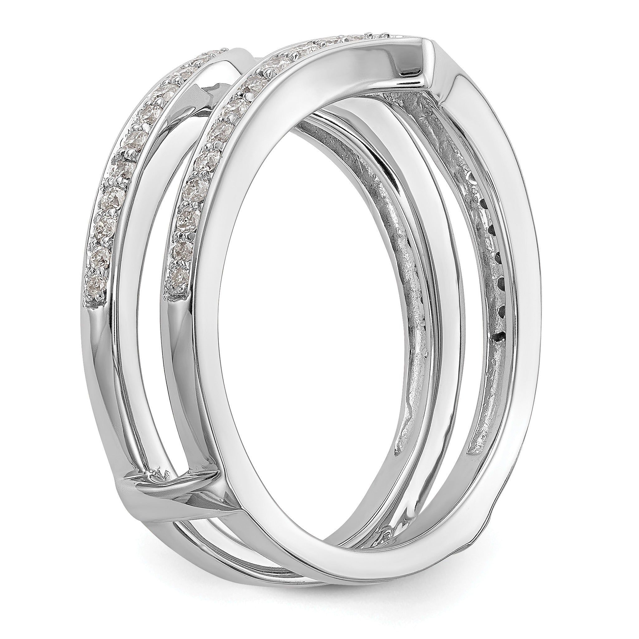 14K White Gold Lab Grown Diamond Ring Guard 0.33 Ct.