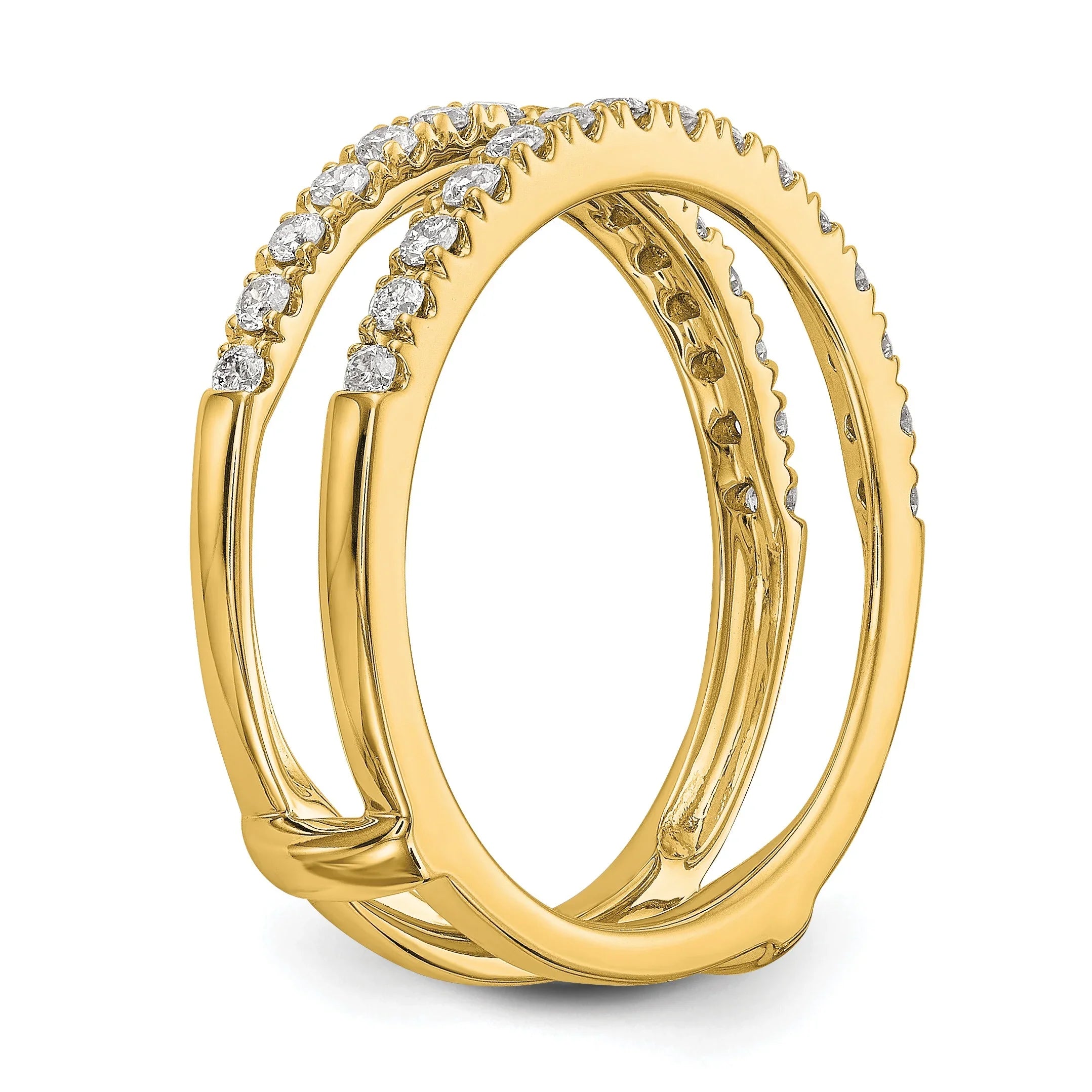 14K Yellow Gold Lab Grown Diamond Ring Guard 0.5 Ct - Fine Diamond