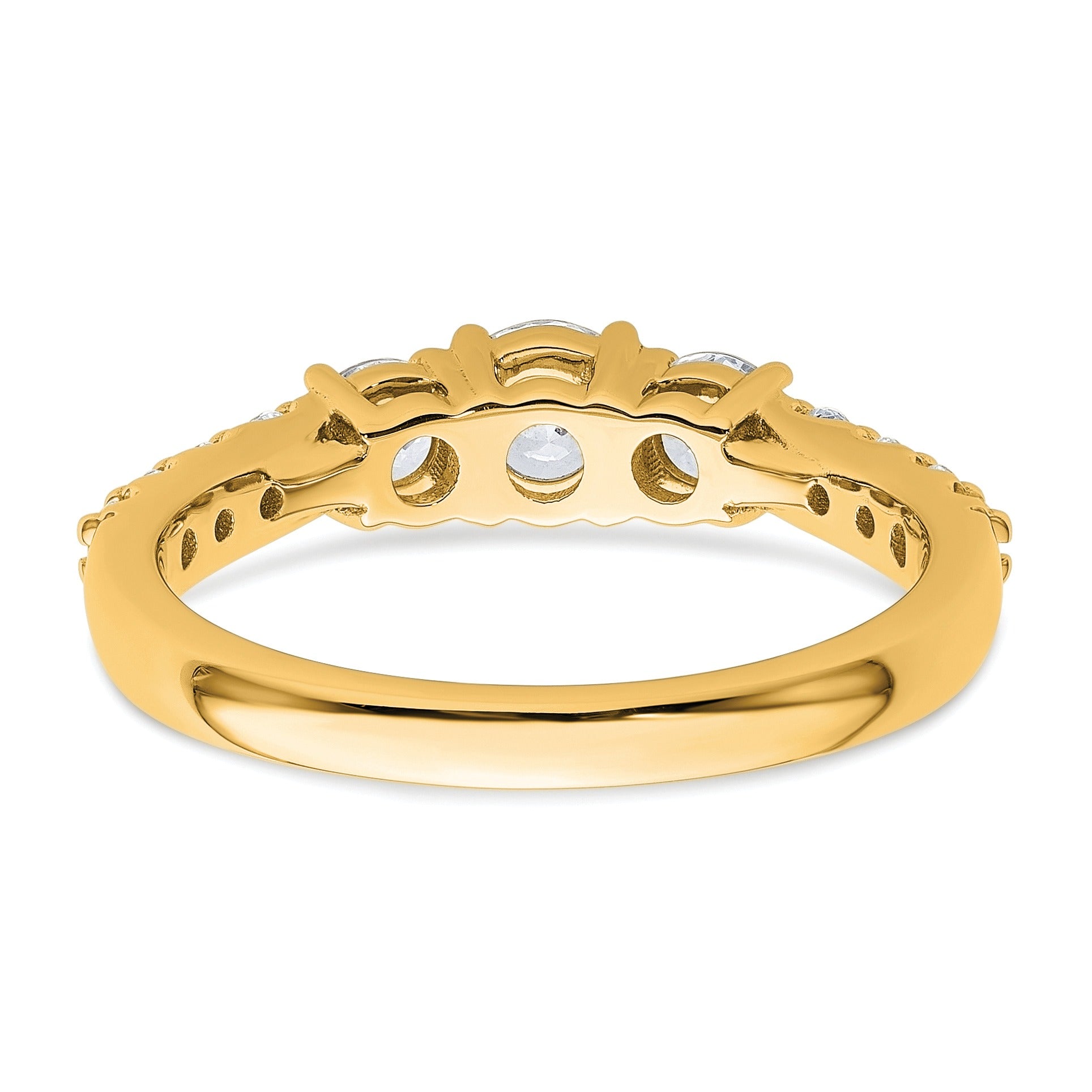 14k Gold Lab Grown Diamond 3-Stone Engagement Ring - Fine Diamond