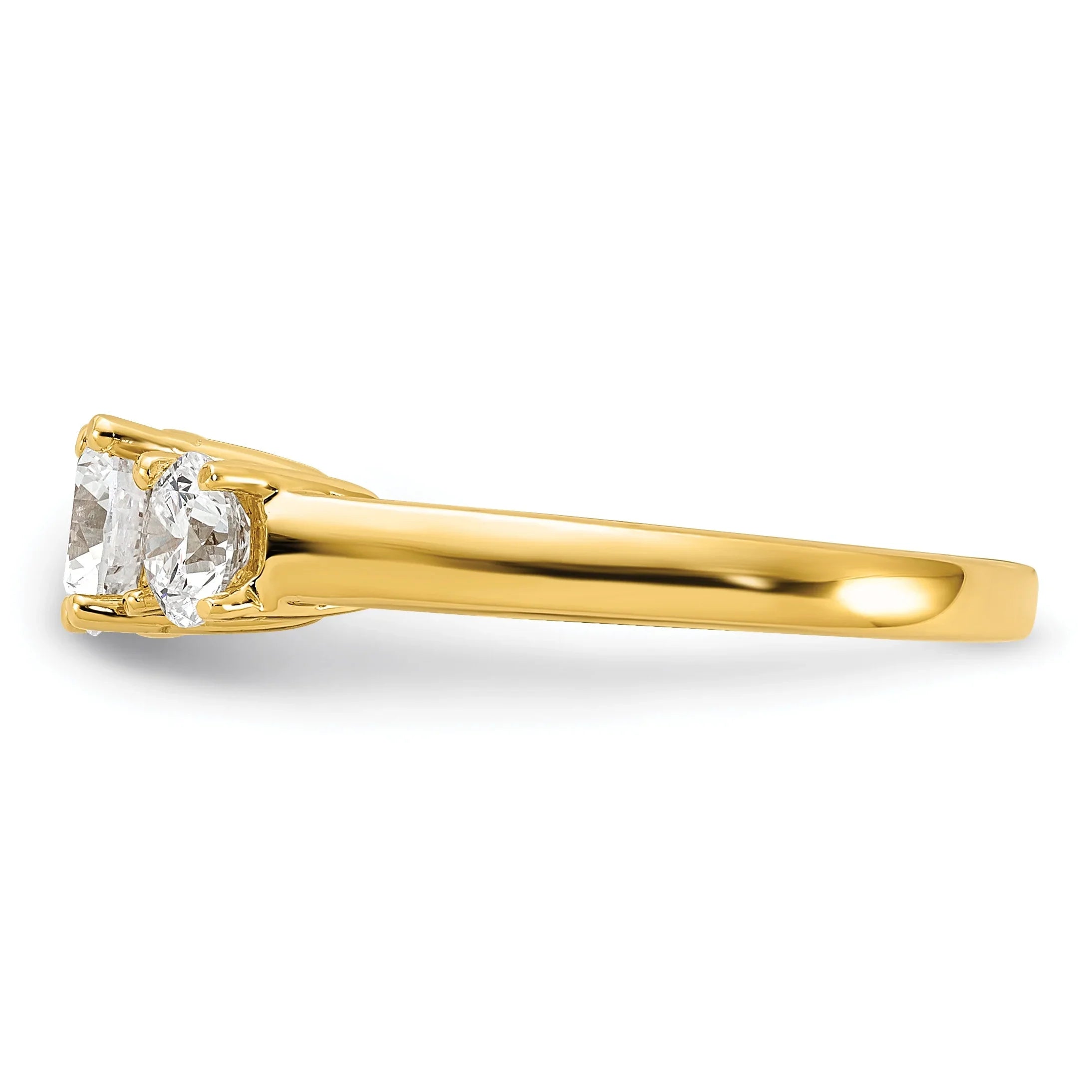 14K Gold Lab Grown Diamond 3-Stone Engagement Ring - Fine Diamond