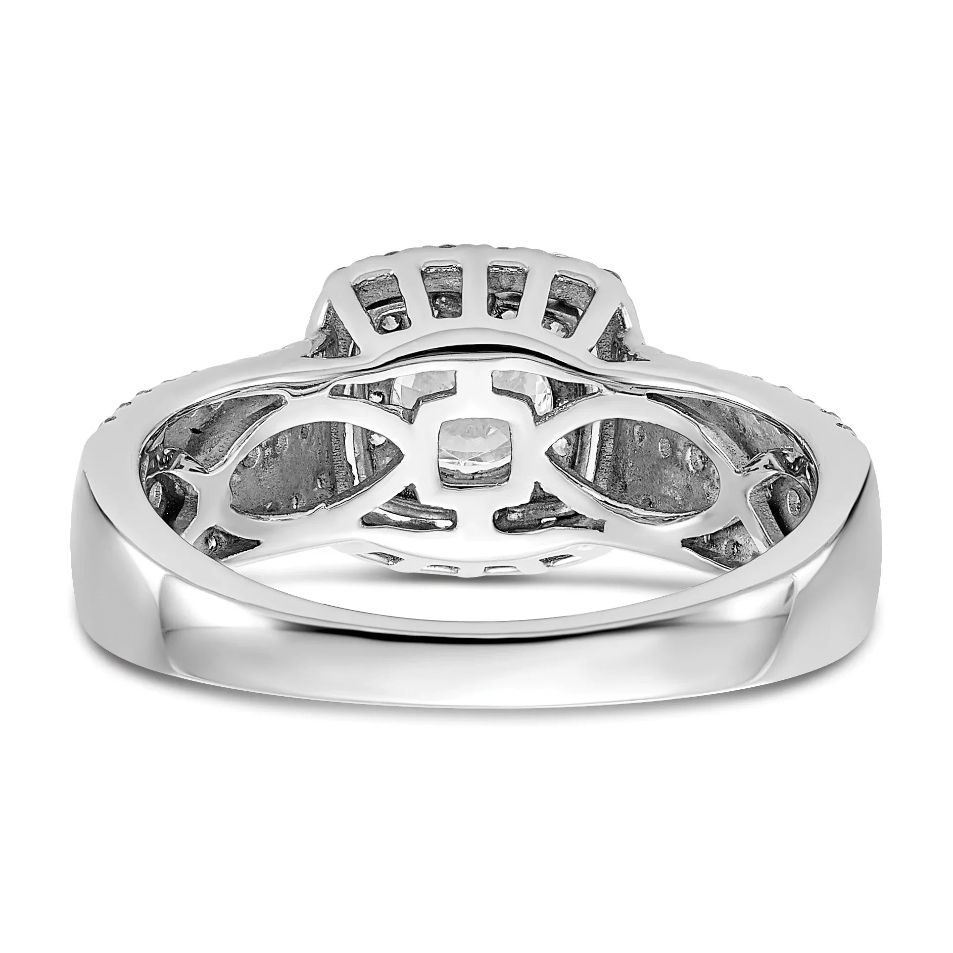 Two-Tone Eternal Promise Lab Grown Diamond Halo Complete Ring 0.87 ct - Fine Diamond