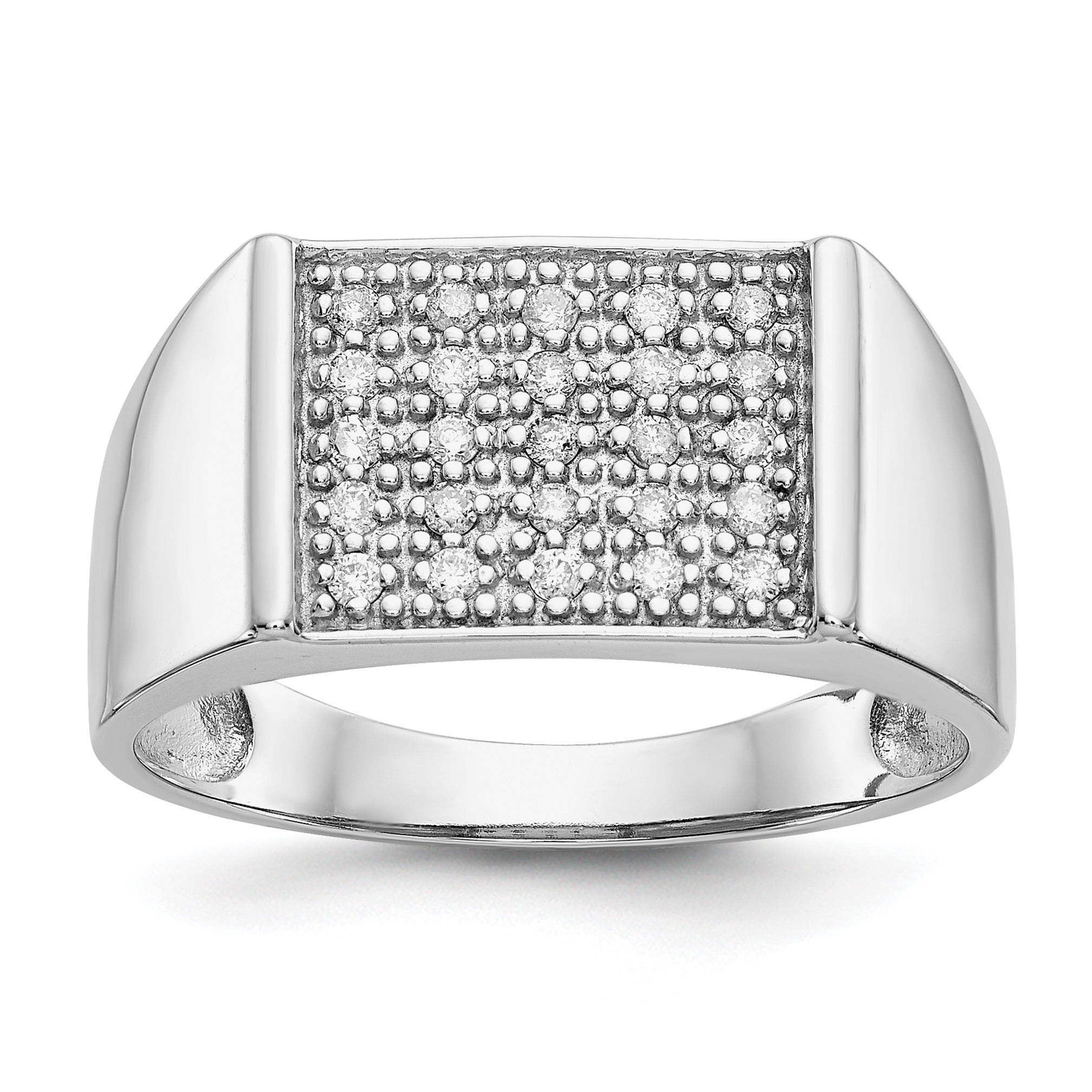 1/4 ct Lab Grown Diamond Cluster Men's Ring 14k White Gold