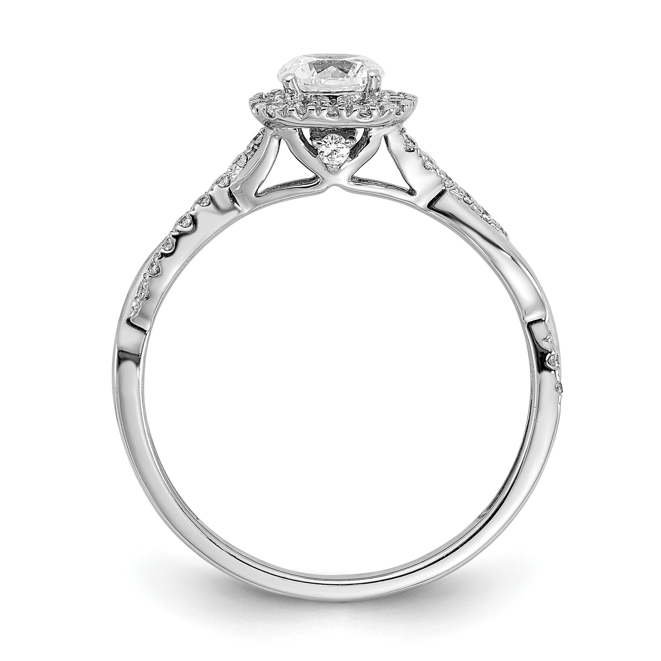 Lab Grown Diamond Criss Cross Halo Engagement Ring