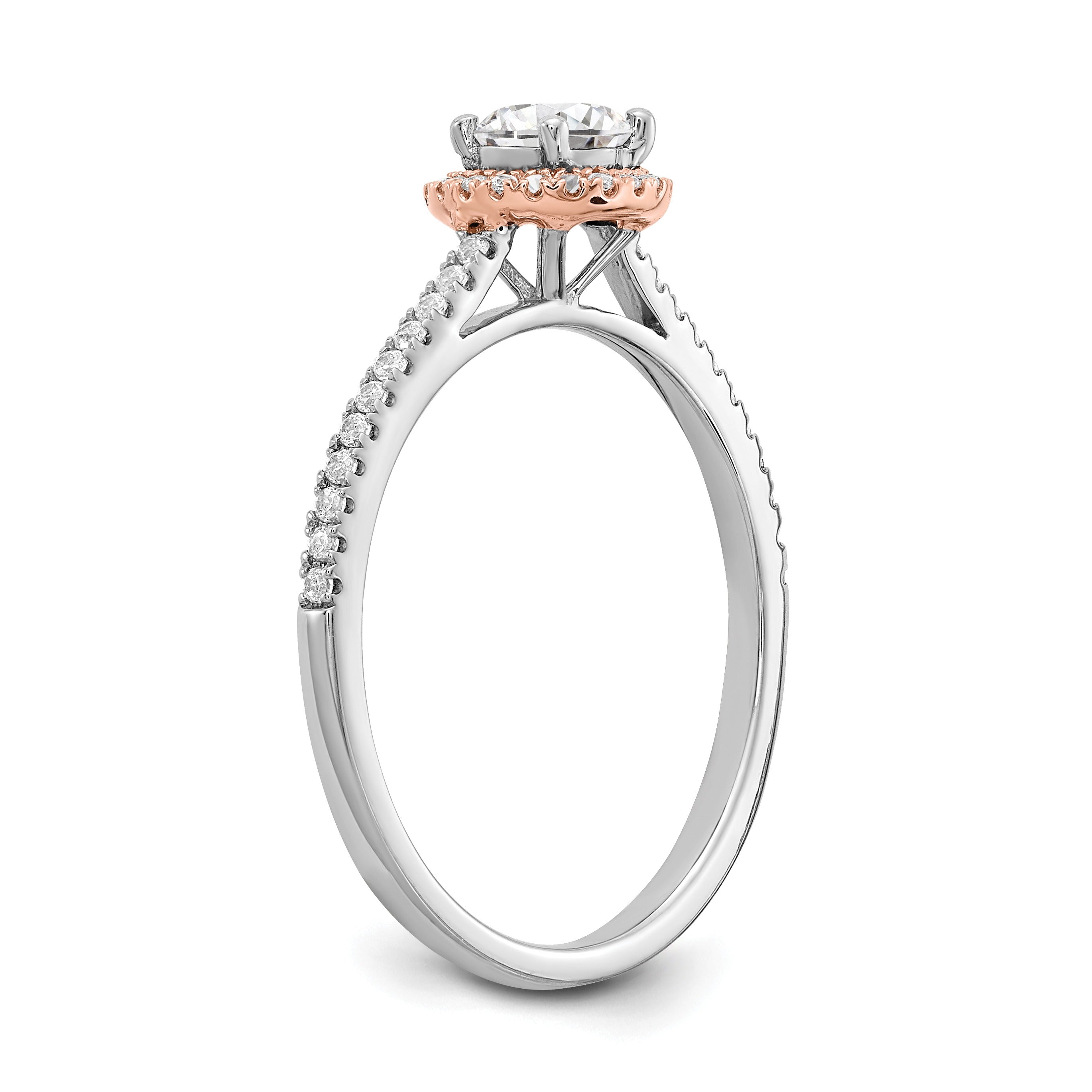 Lab Grown Diamond Round Halo Pave Engagement Ring