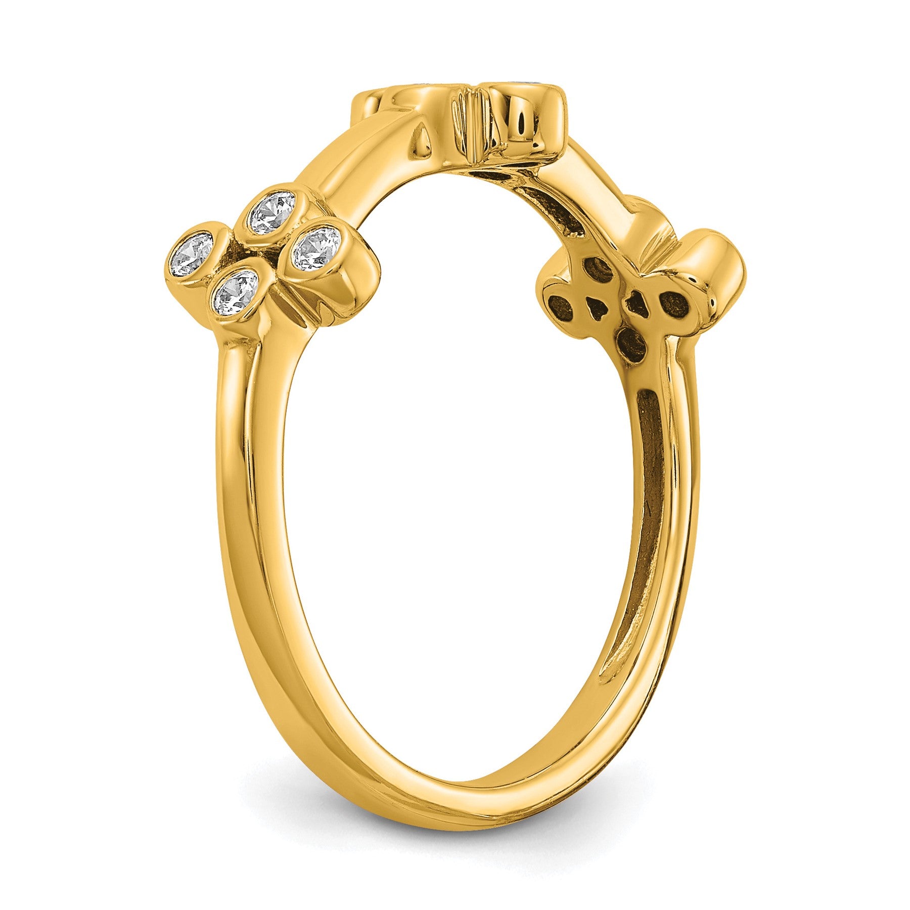 14K Yellow Gold Lab Grown Diamond Bloom Fashion Ring 1/5 Ct