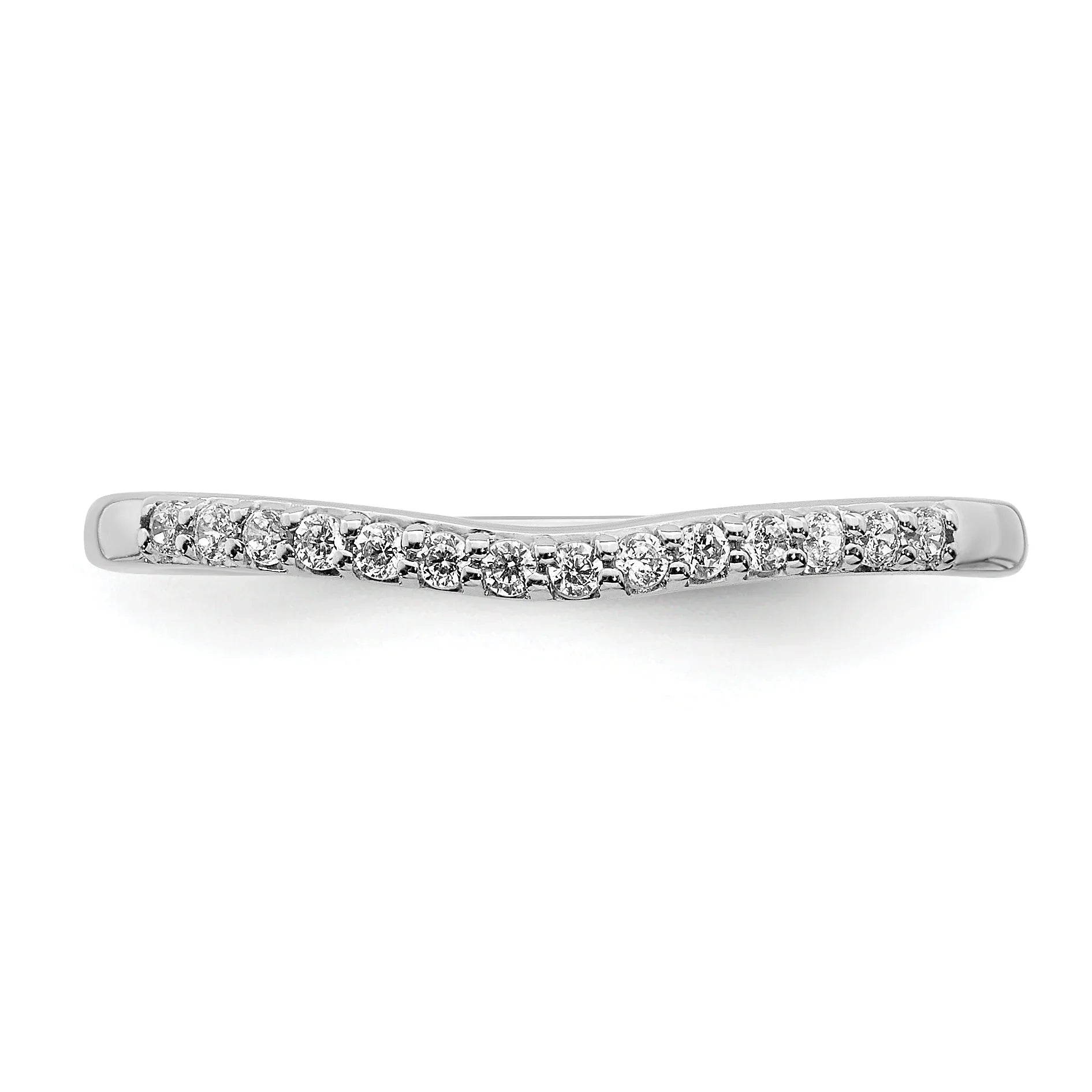 10k White Gold 1/10 carat Lab Grown Diamond Wedding Band