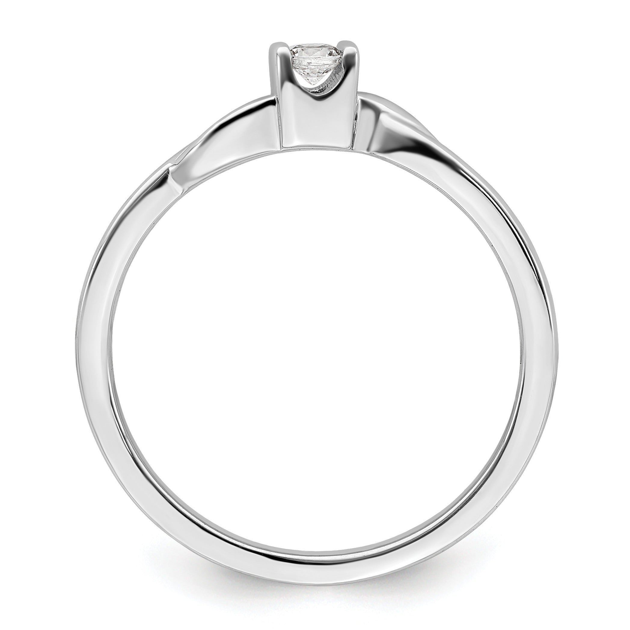 14k White Gold Lab Diamond Engagement Ring 1/15 carat
