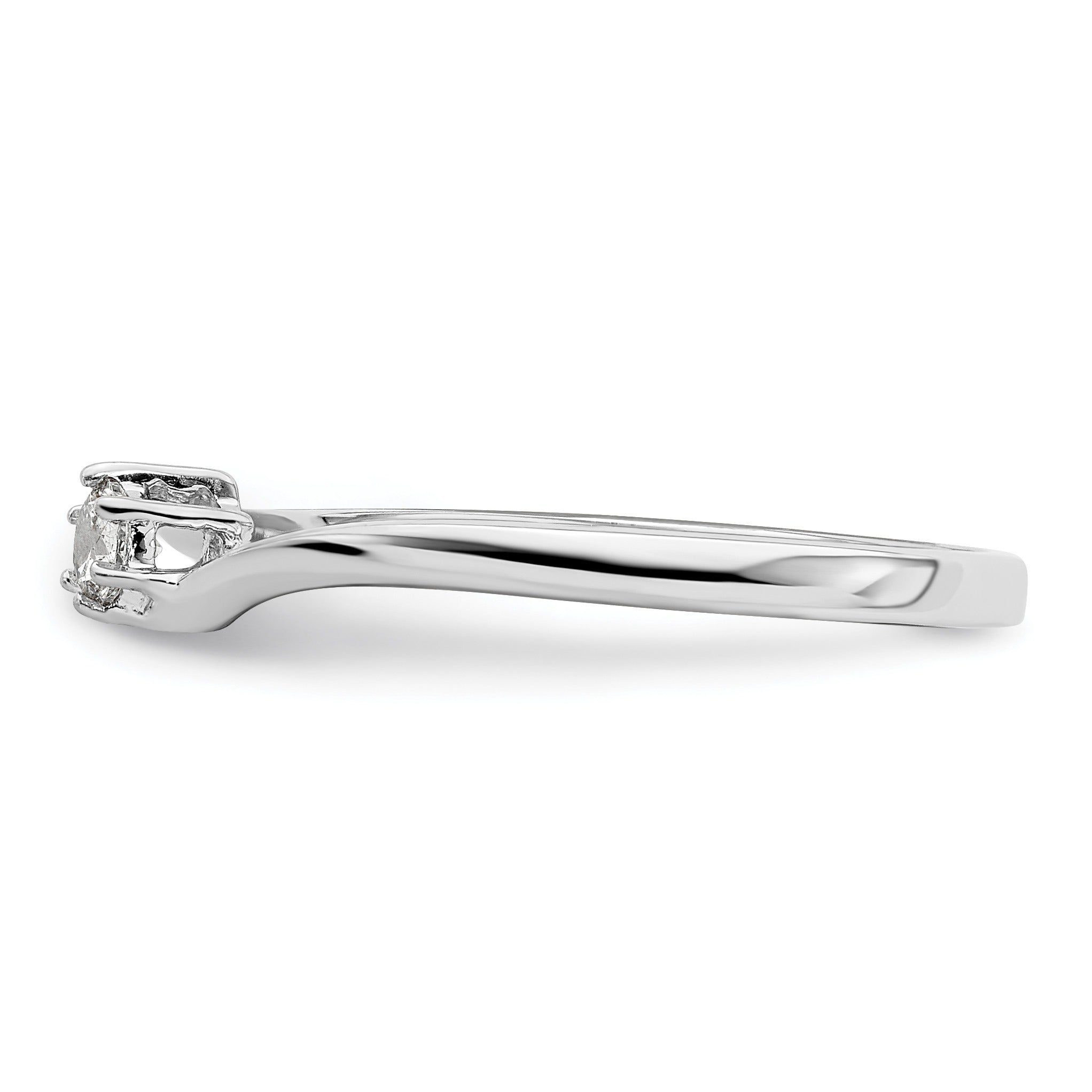 14k White Gold Lab Grown Diamond Petite Engagement Ring 1/8 carat