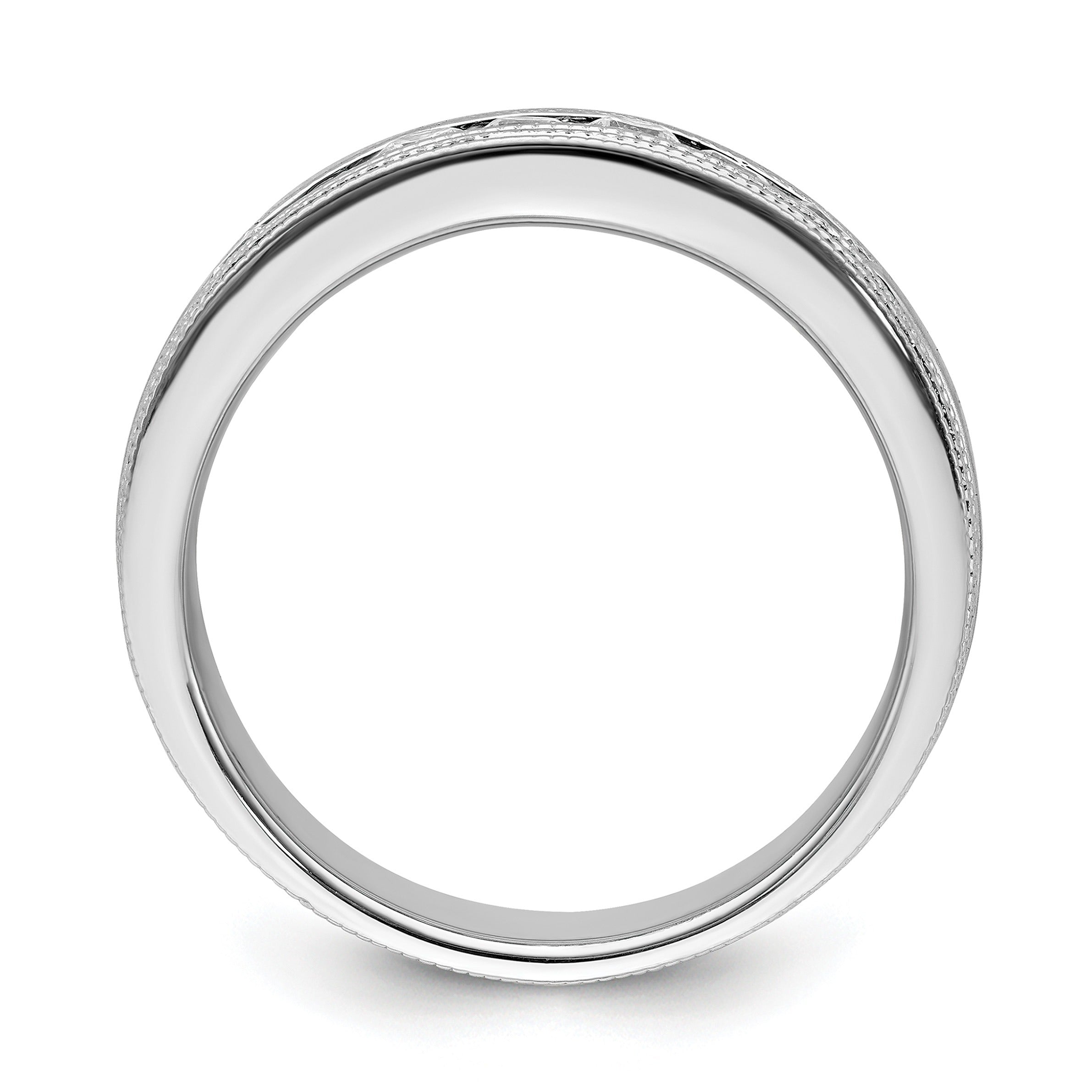 5/8 ct Lab Grown Diamond Seven Stone Men's Band Ring 14k White Gold