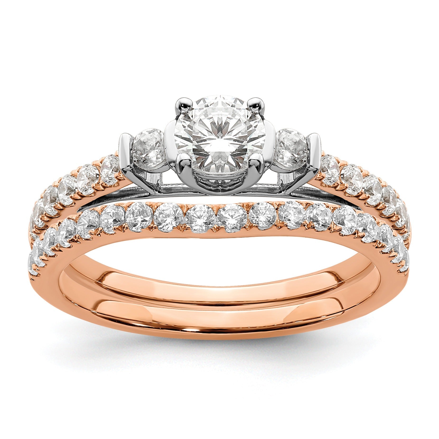 10k Rose Gold Lab Diamond Engagement Ring 3/4 carat