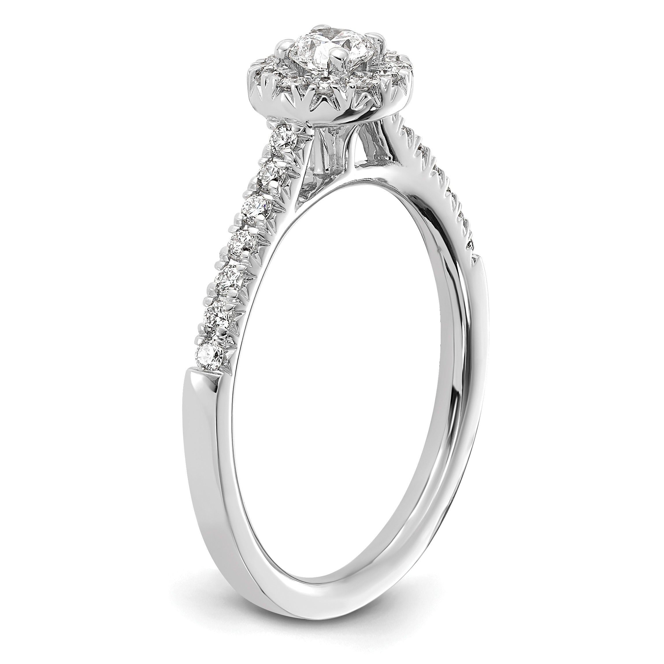 Lab Grown Diamond Halo Pave Ring 14K White Gold