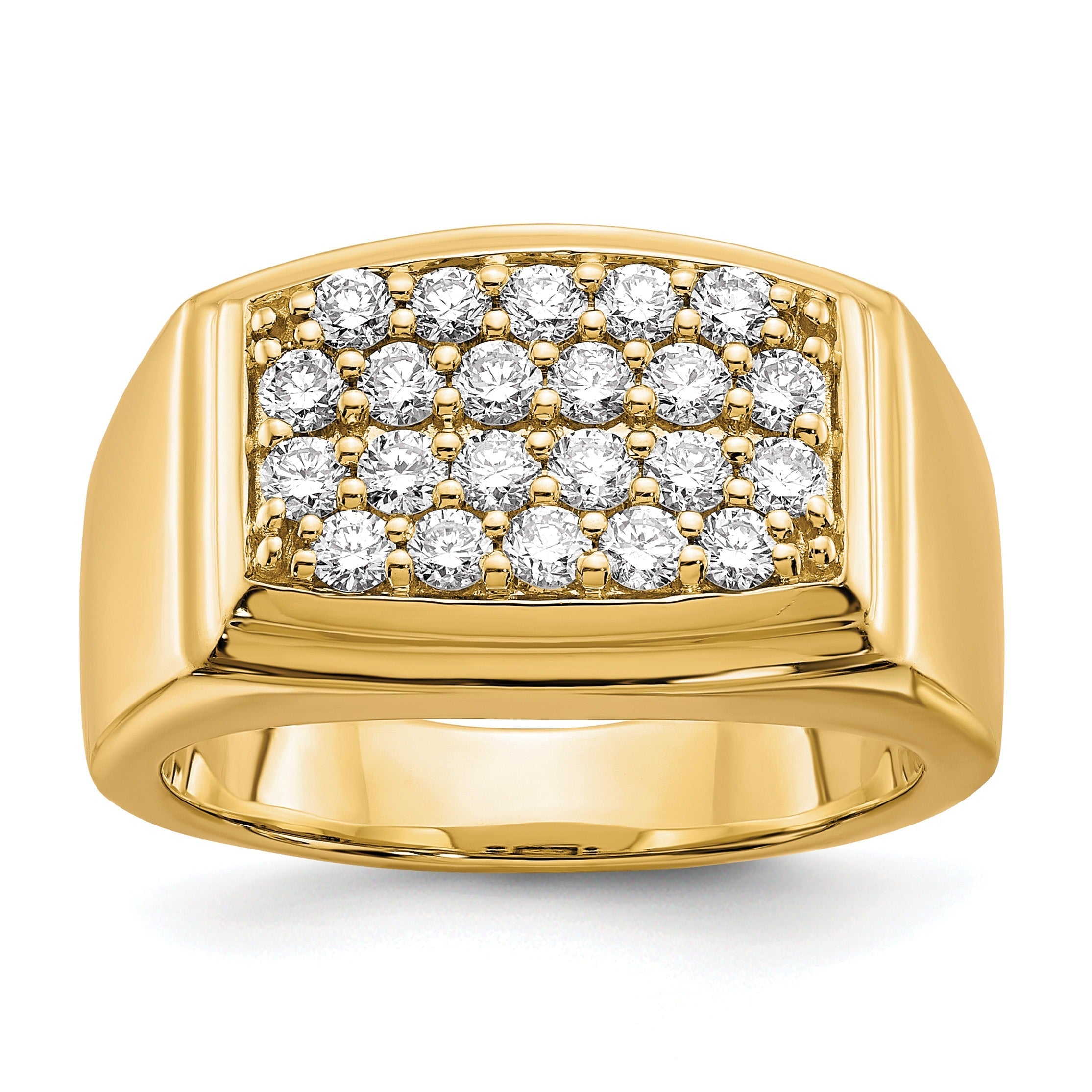 1 ct Lab Grown Diamond Cluster Men's Ring 10k Gold