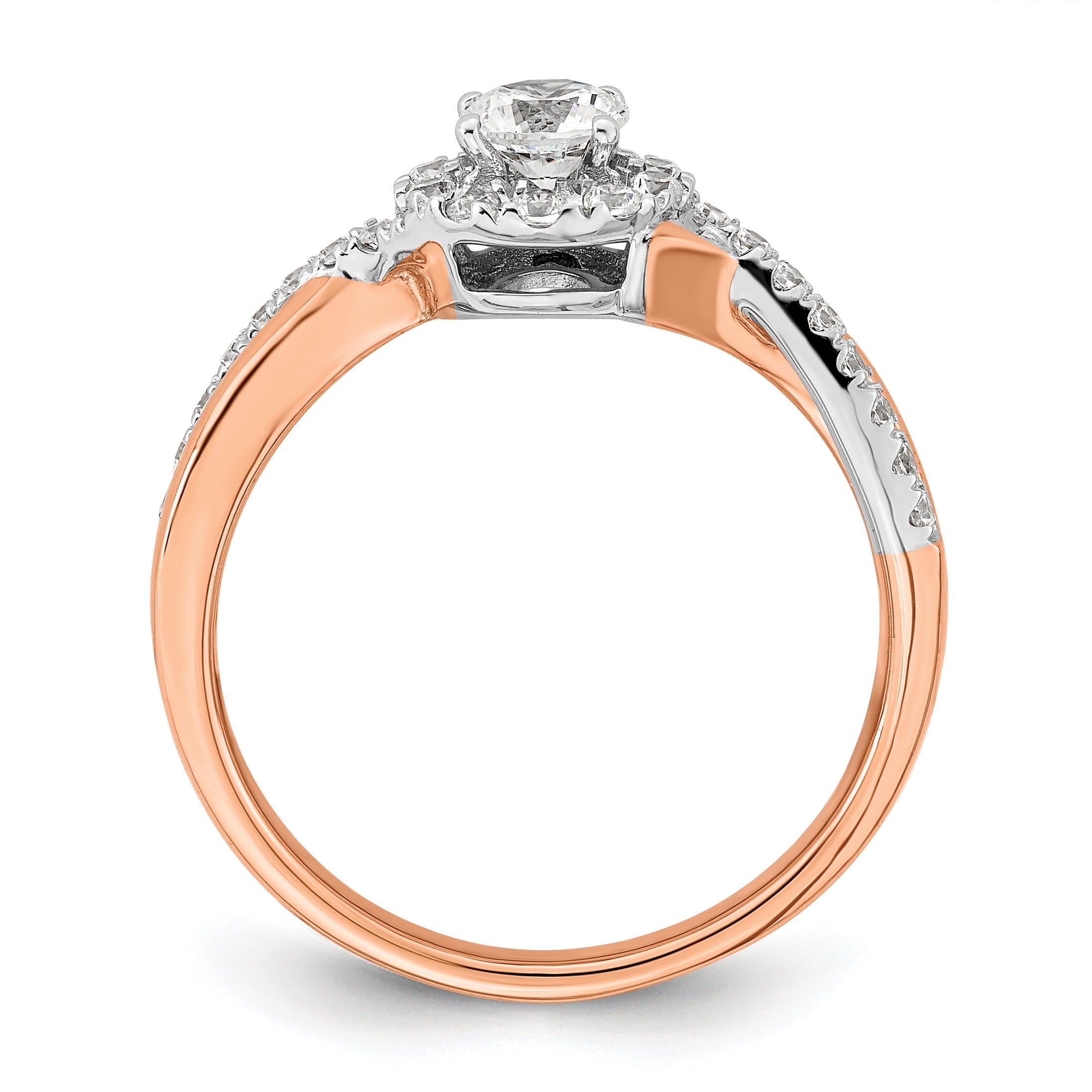 Lab Grown Diamond Halo Criss Cross Engagement Ring