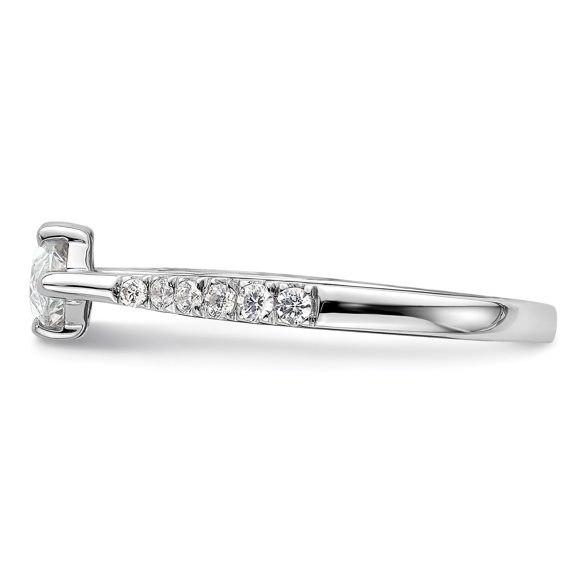 14k White Gold Lab Grown Diamond East-West Marquise Engagement Ring Semi Mount