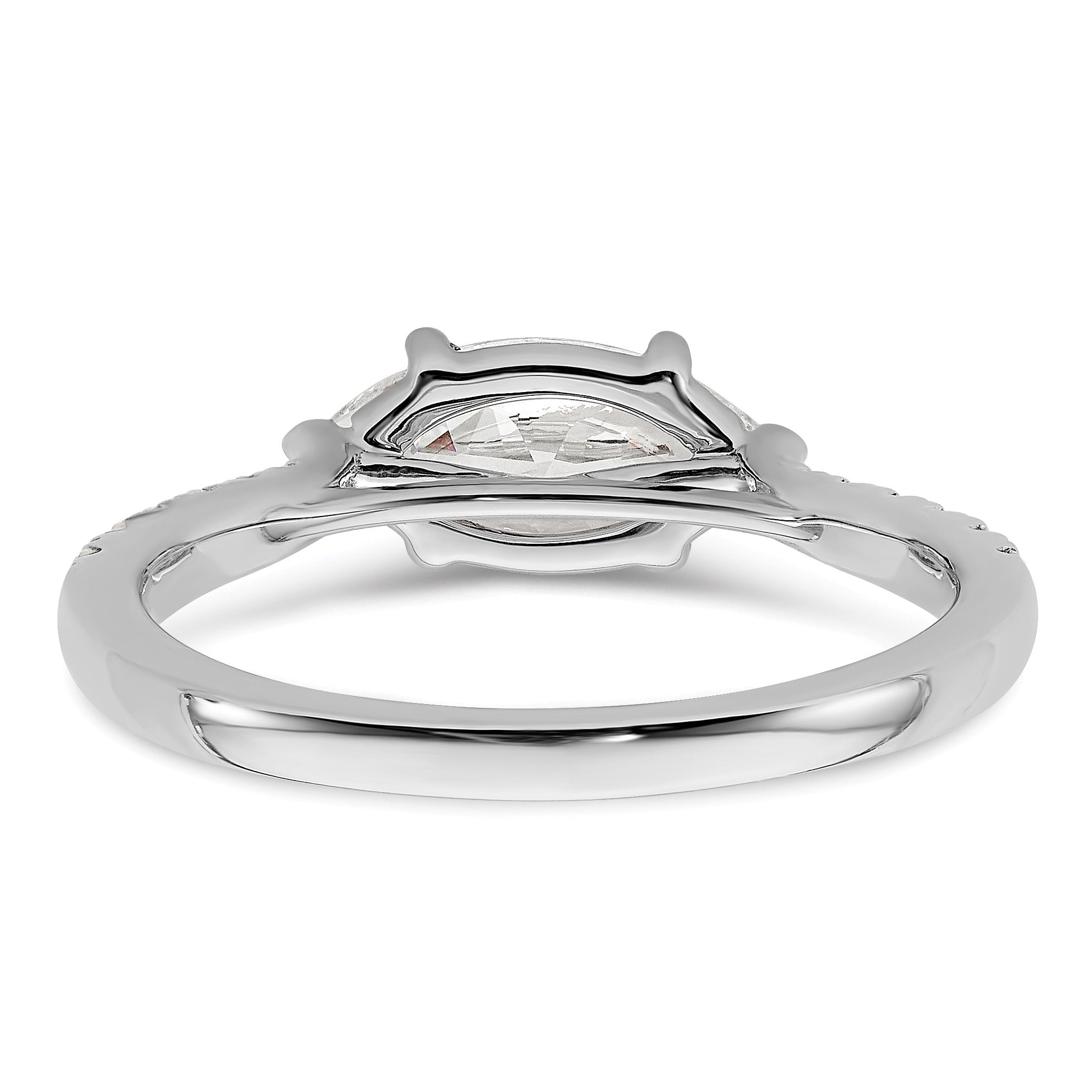 14k White Gold Lab Grown Diamond East-West Marquise Engagement Ring Semi Mount