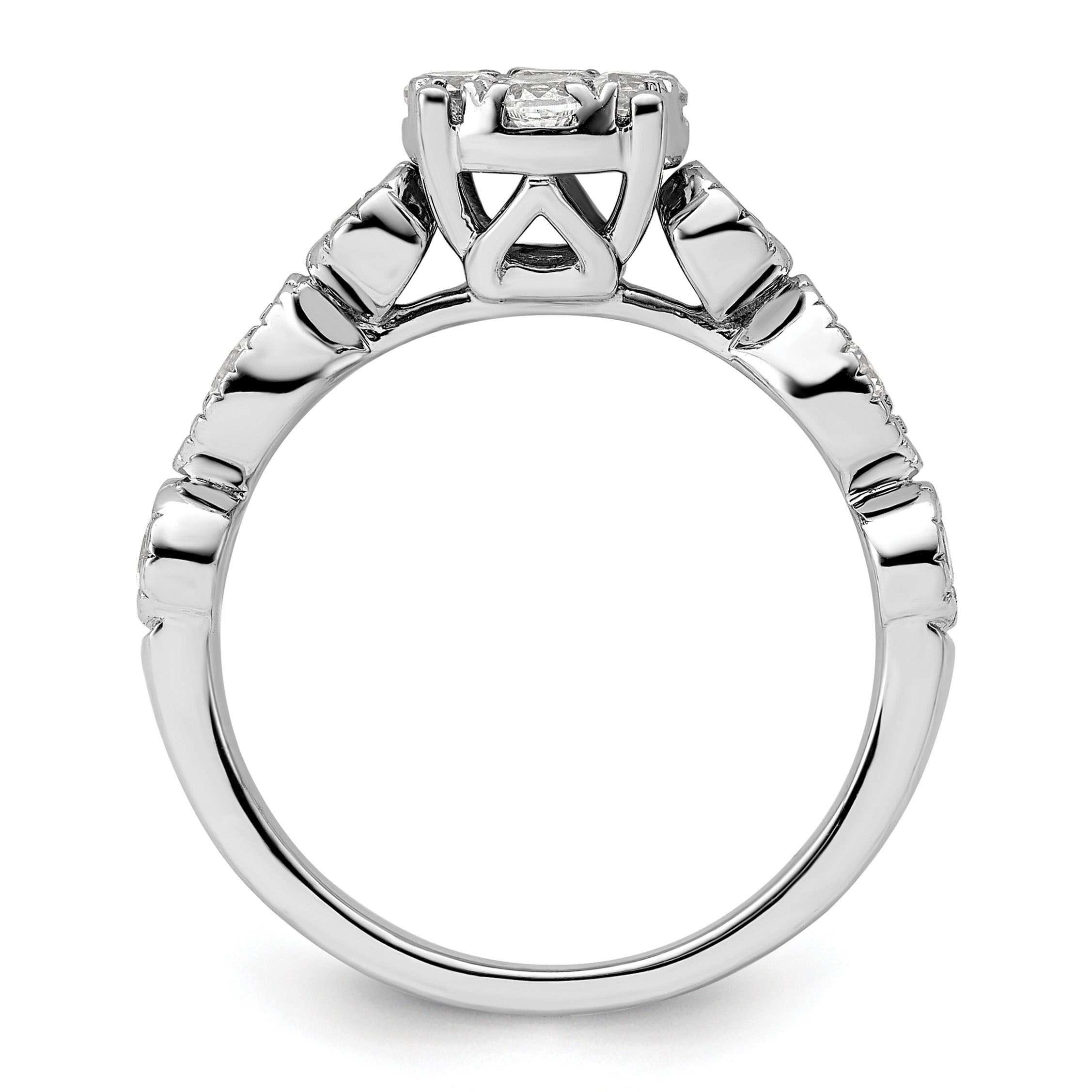 Lab Grown Diamond Cluster Engagement Ring 14K White Gold