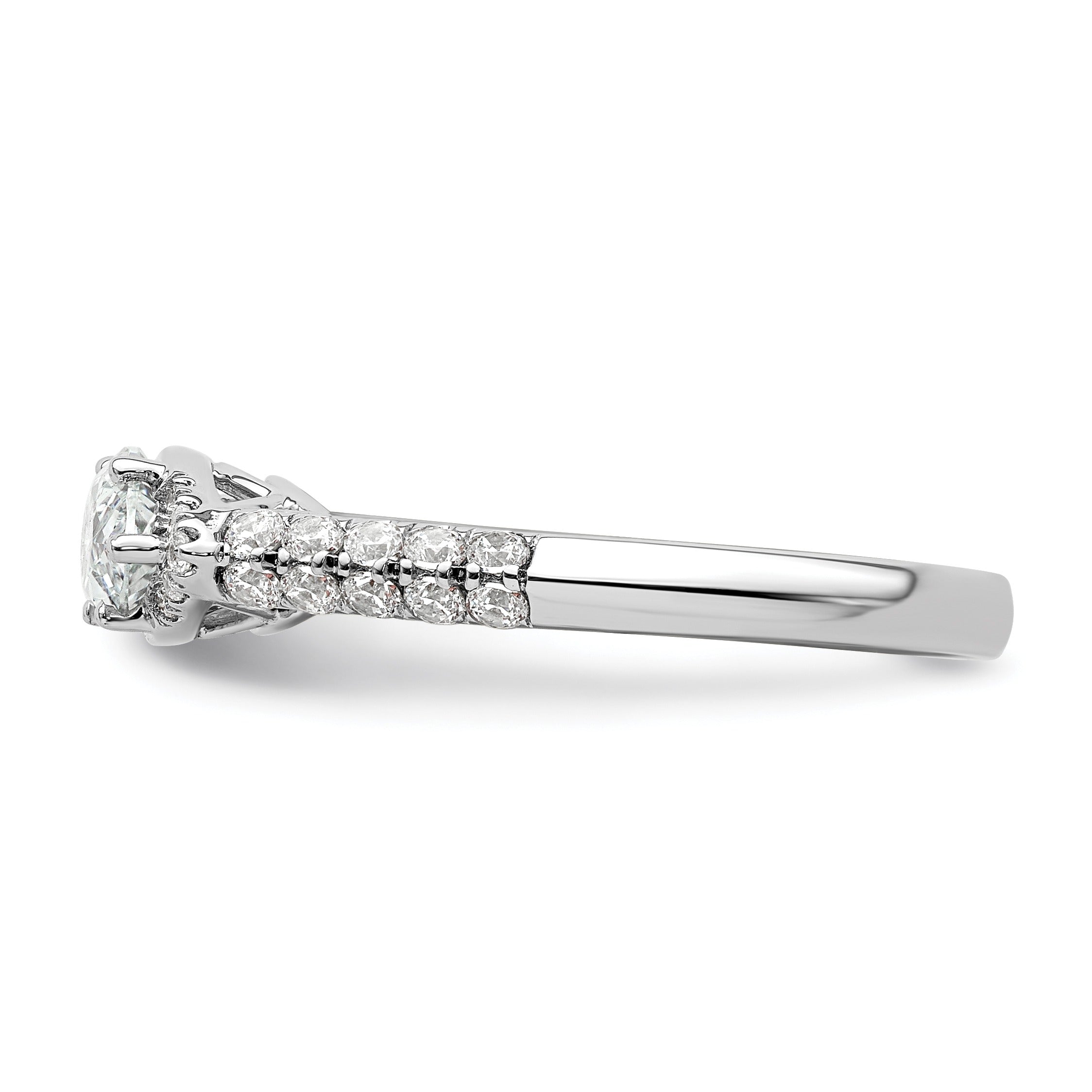 14k White Gold Lab Grown Diamond Engagement East West Ring Semi Mount