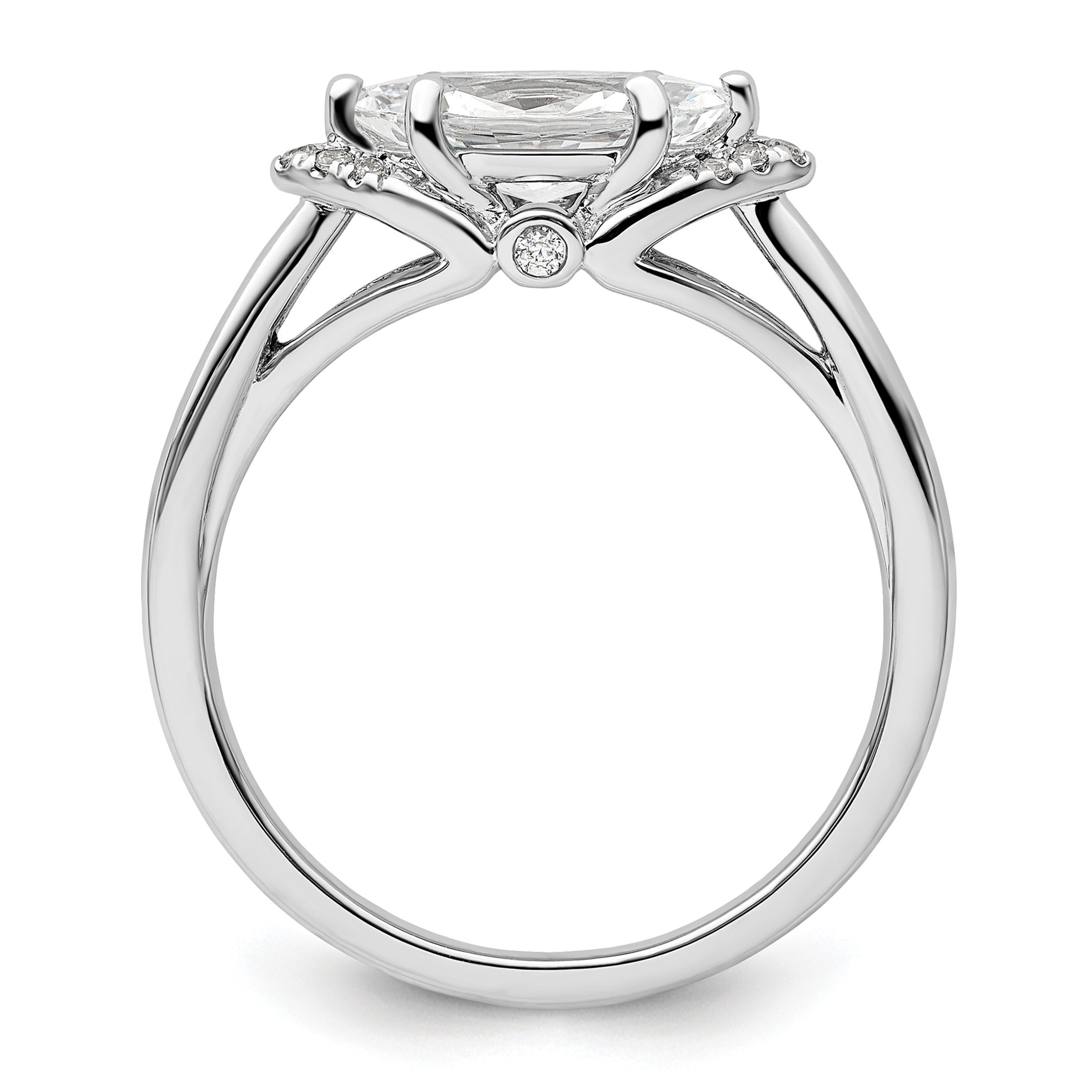 Lab Grown Diamond East-West Marquise Semi Mount Engagement Ring 1 Ct