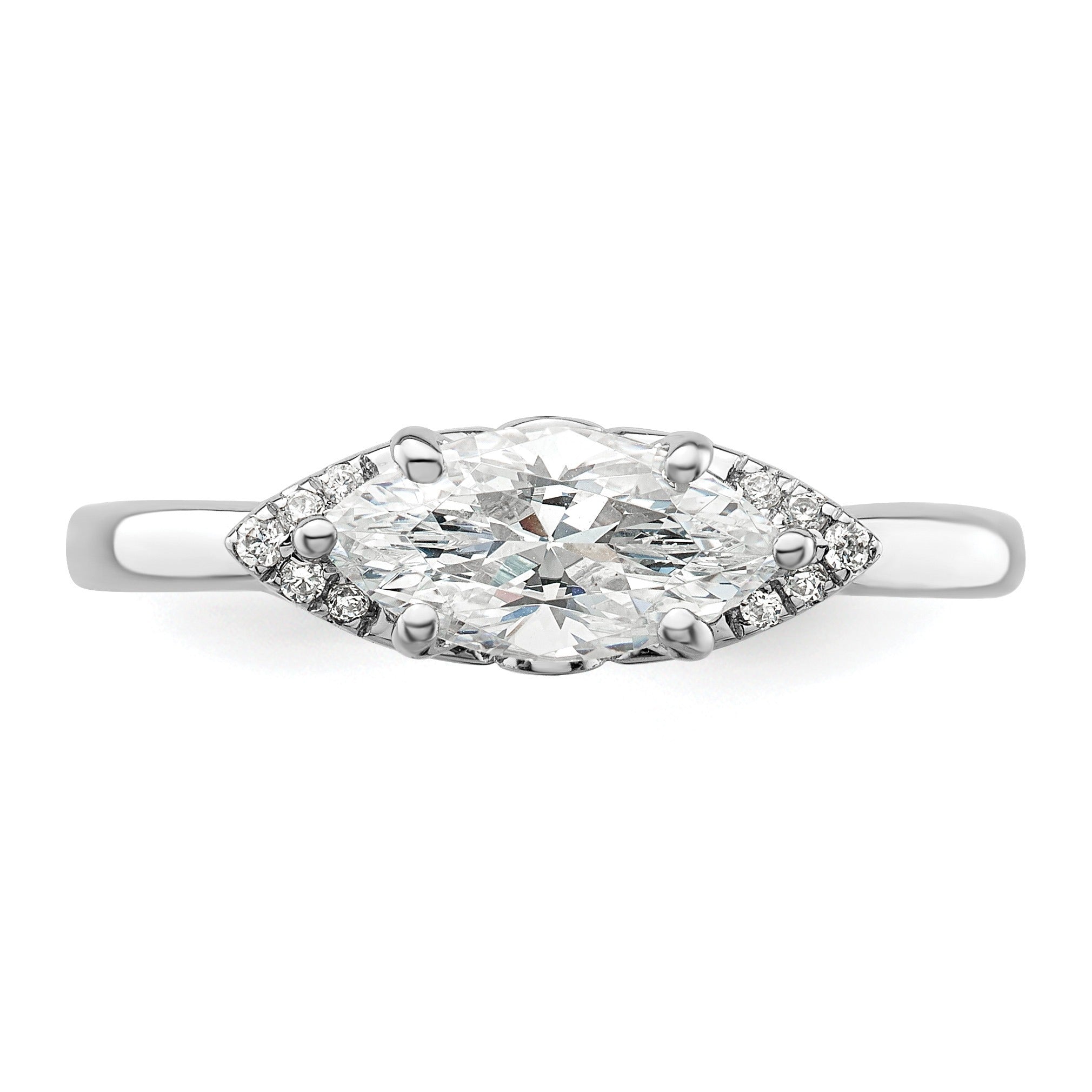 Lab Grown Diamond East-West Marquise Semi Mount Engagement Ring 1 Ct
