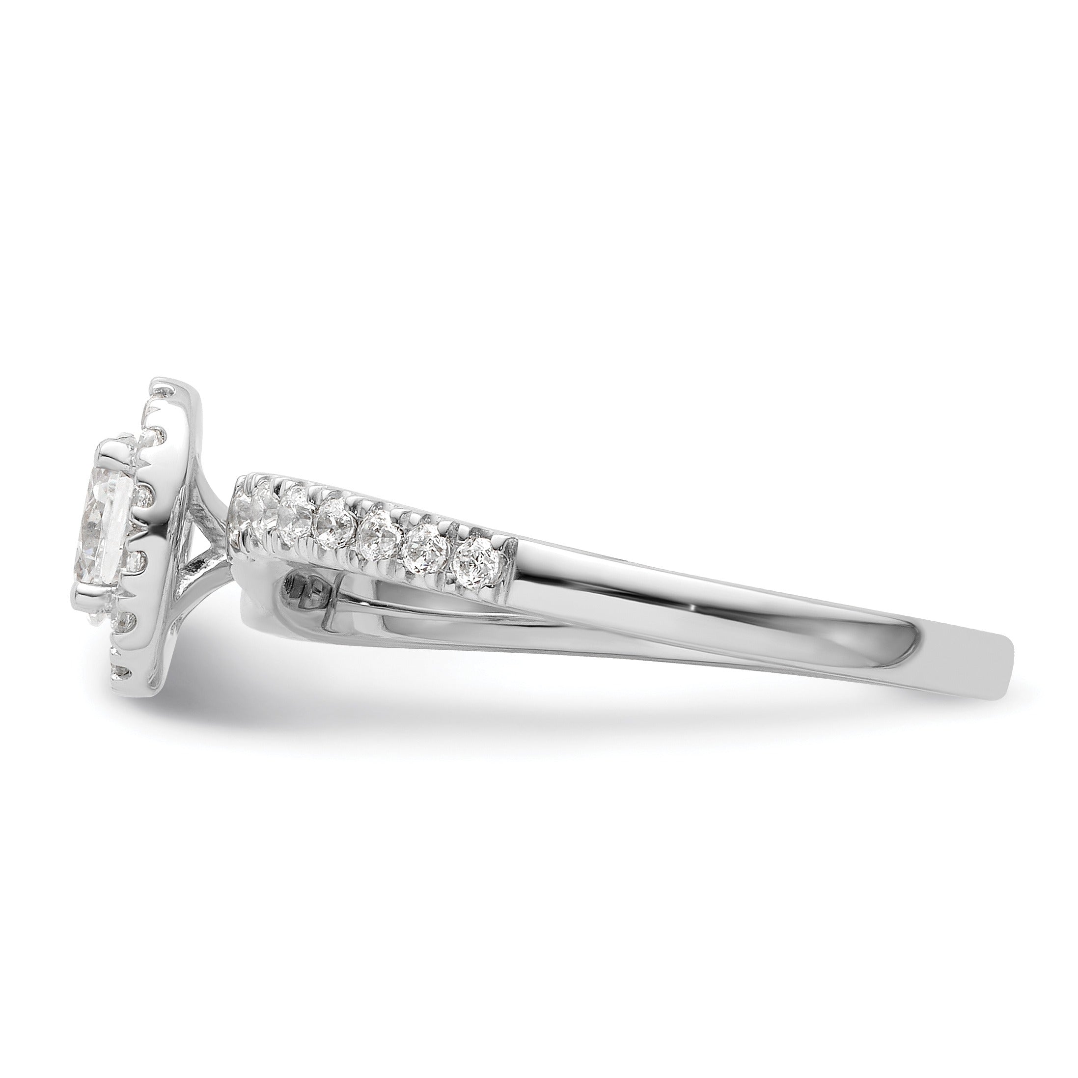 14K White Gold Lab Grown Diamond Halo Ring