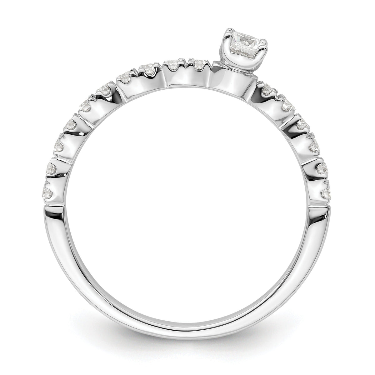 0.37 Ct Round Lab Grown Diamond Prong 14K White Gold Two Promises Enhancer Band