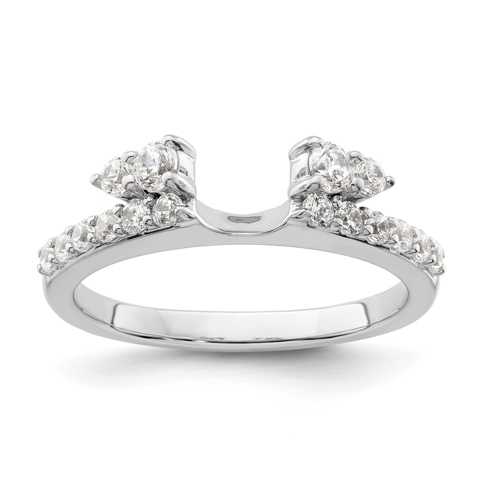 0.50 Ct Round Lab Grown Diamond Prong 14K White Gold Ring Wrap Enhancer Band