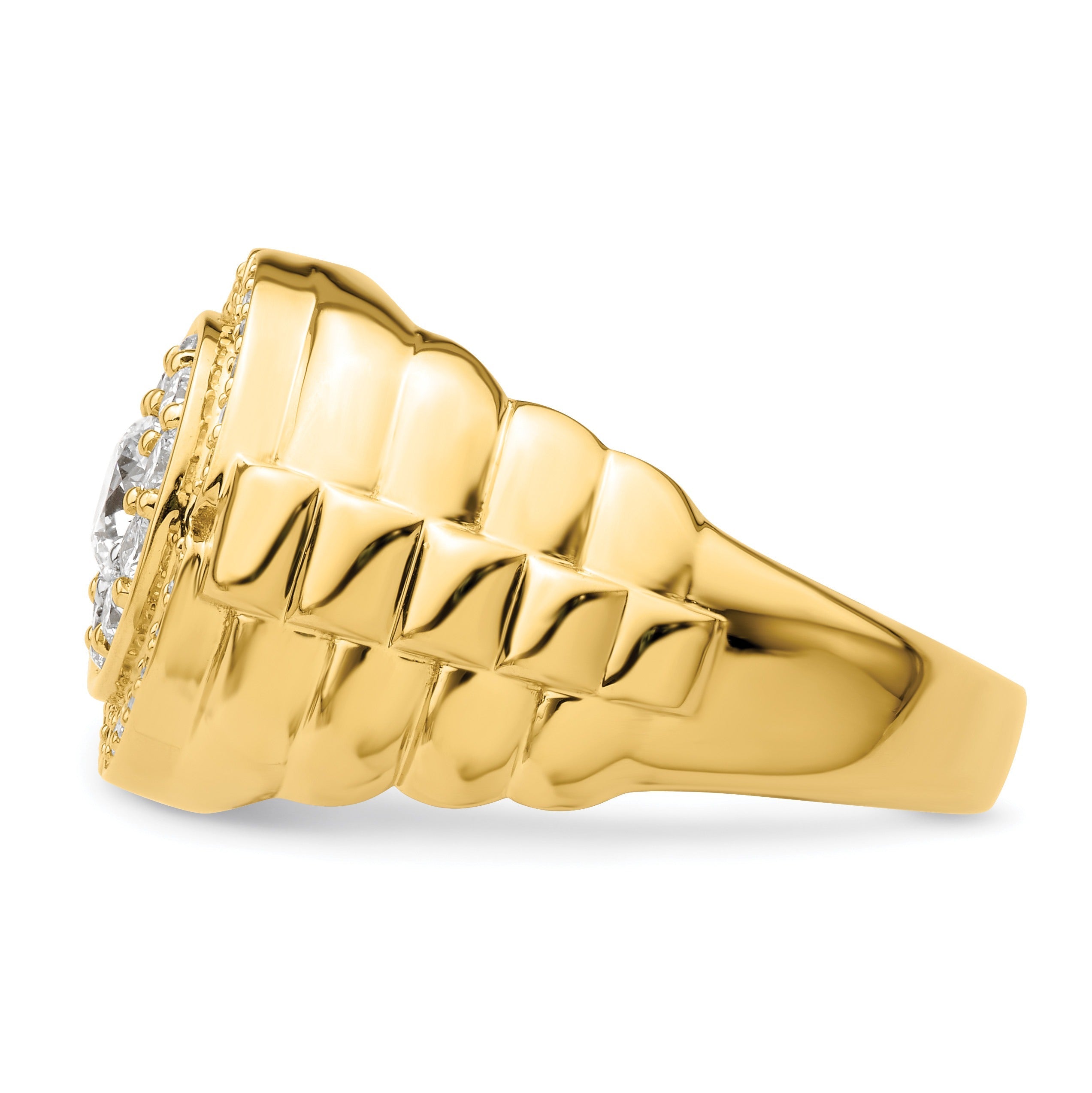 1 1/5 ct Lab Grown Diamond Men's Cluster Ring 10k Gold