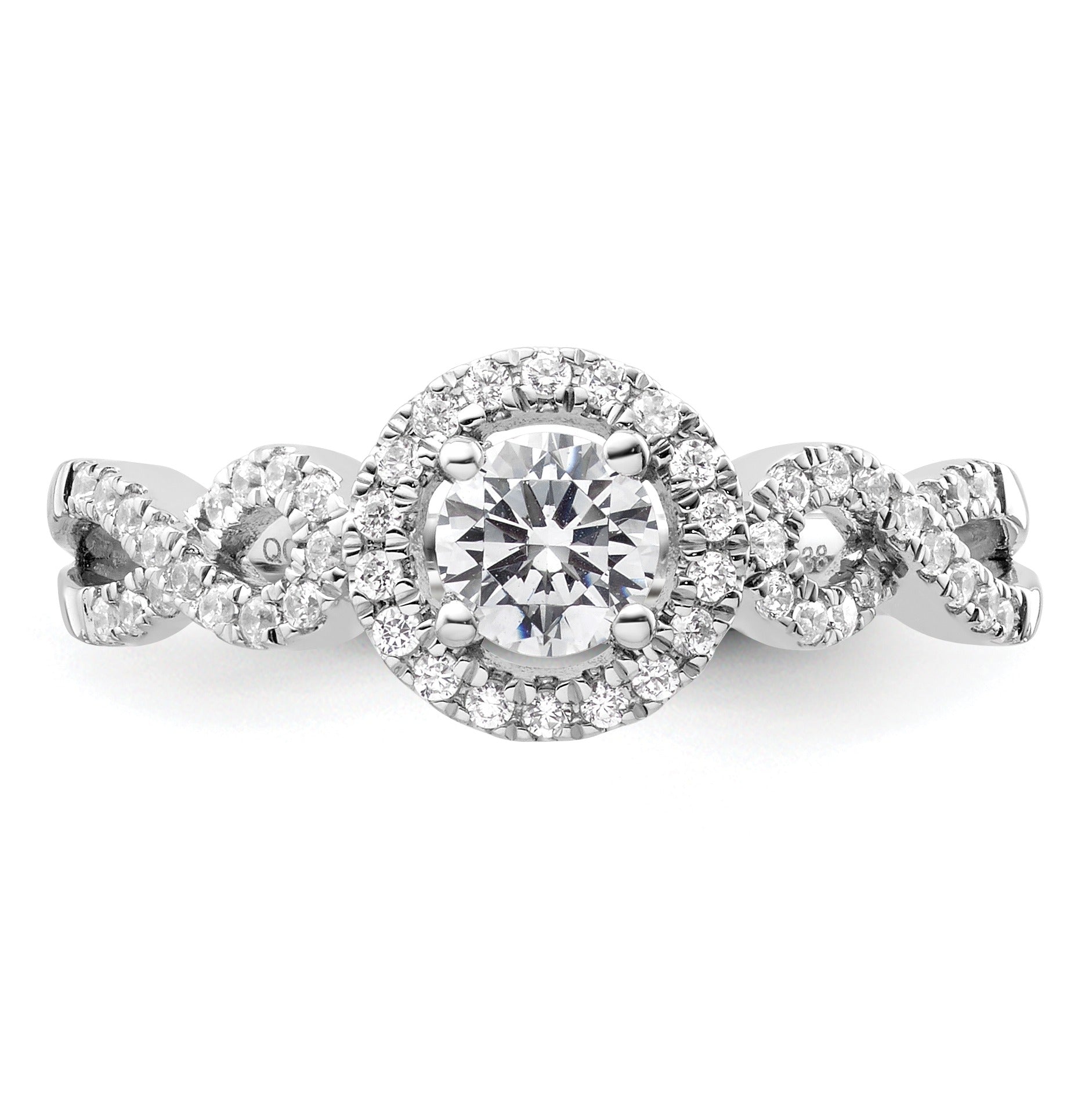 Lab Grown Diamond Halo Criss Cross Ring Gold