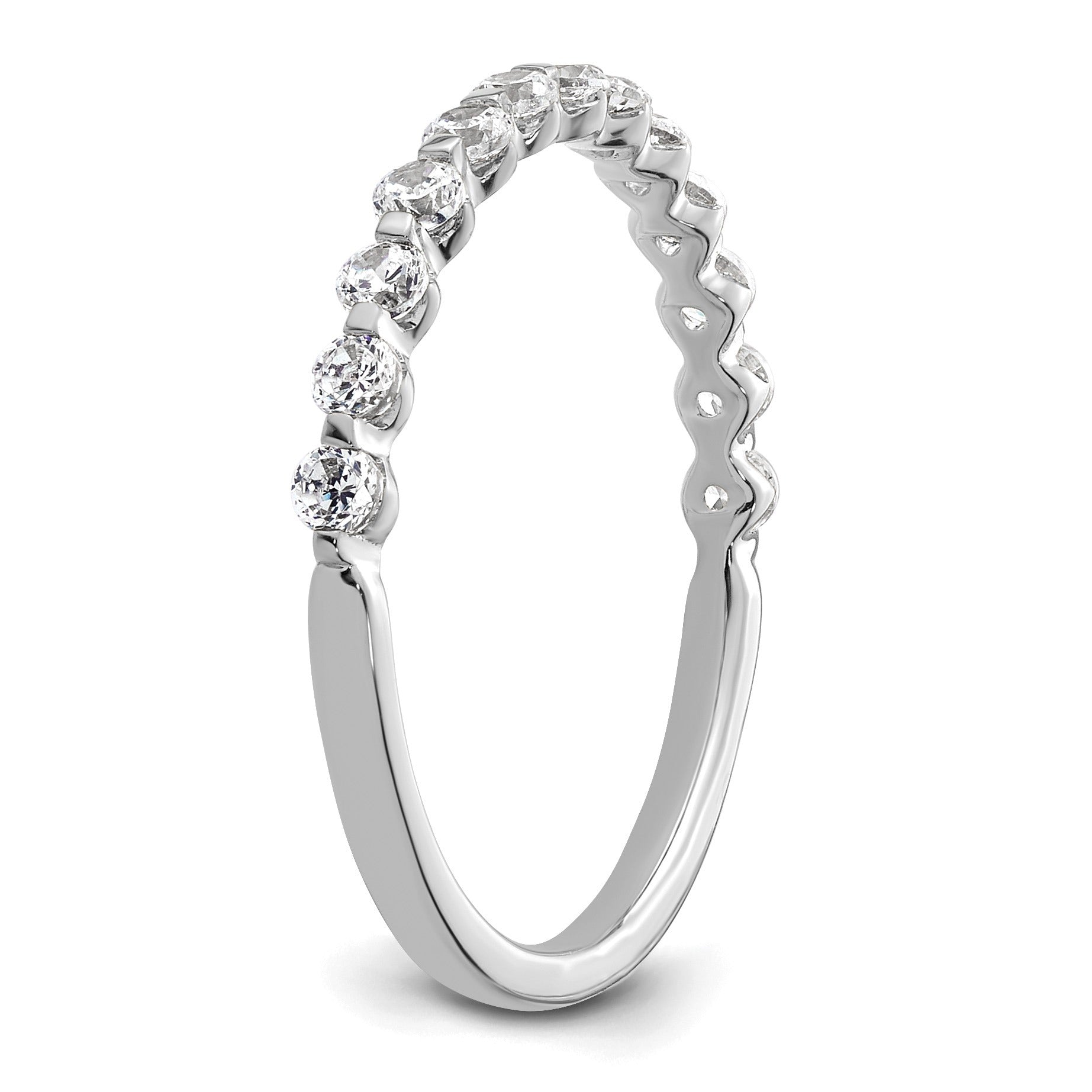14K Gold Lab Grown Diamond Half Eternity Band Ring