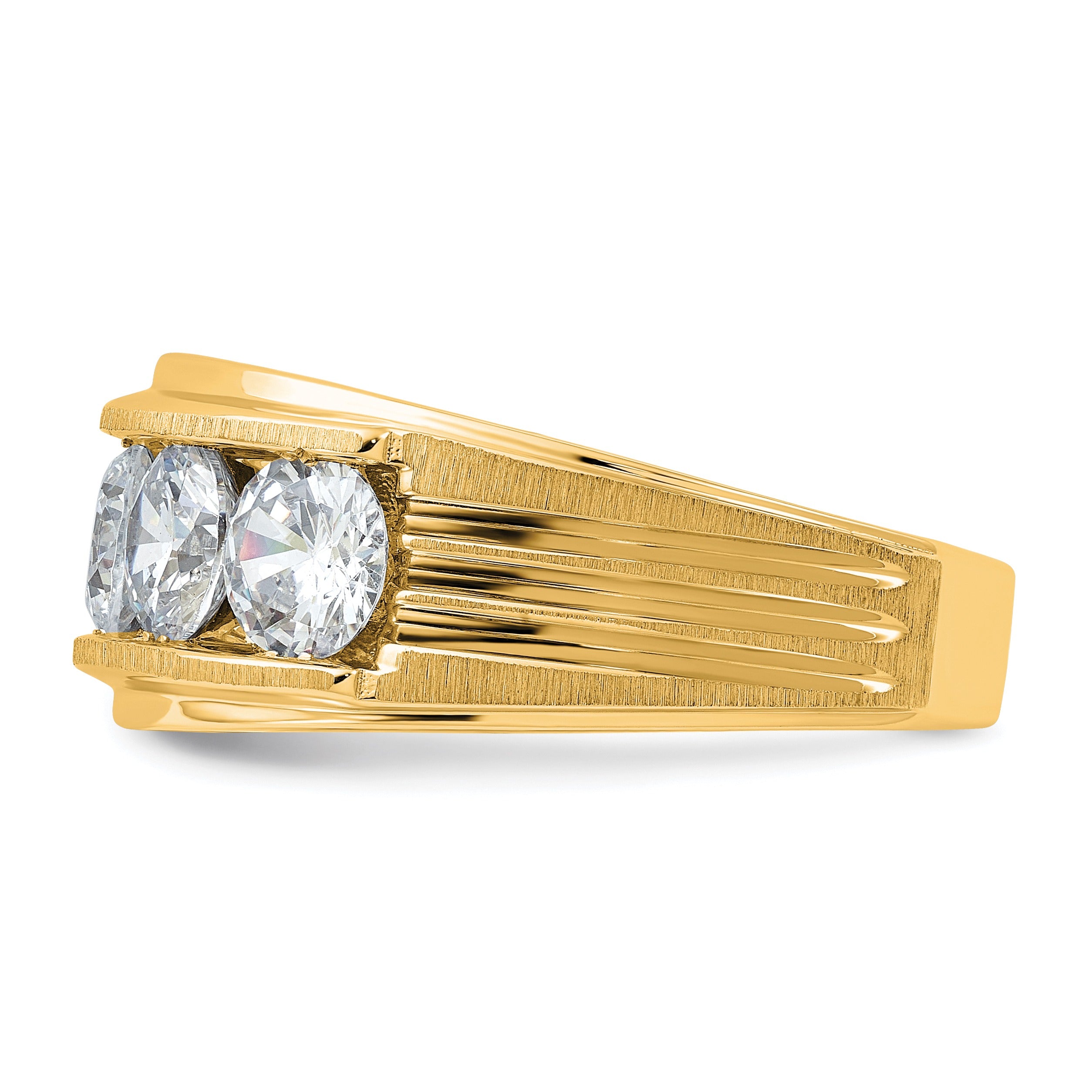14k Yellow Gold 3 1/2 carat Lab Grown Diamond Five Stone Ring