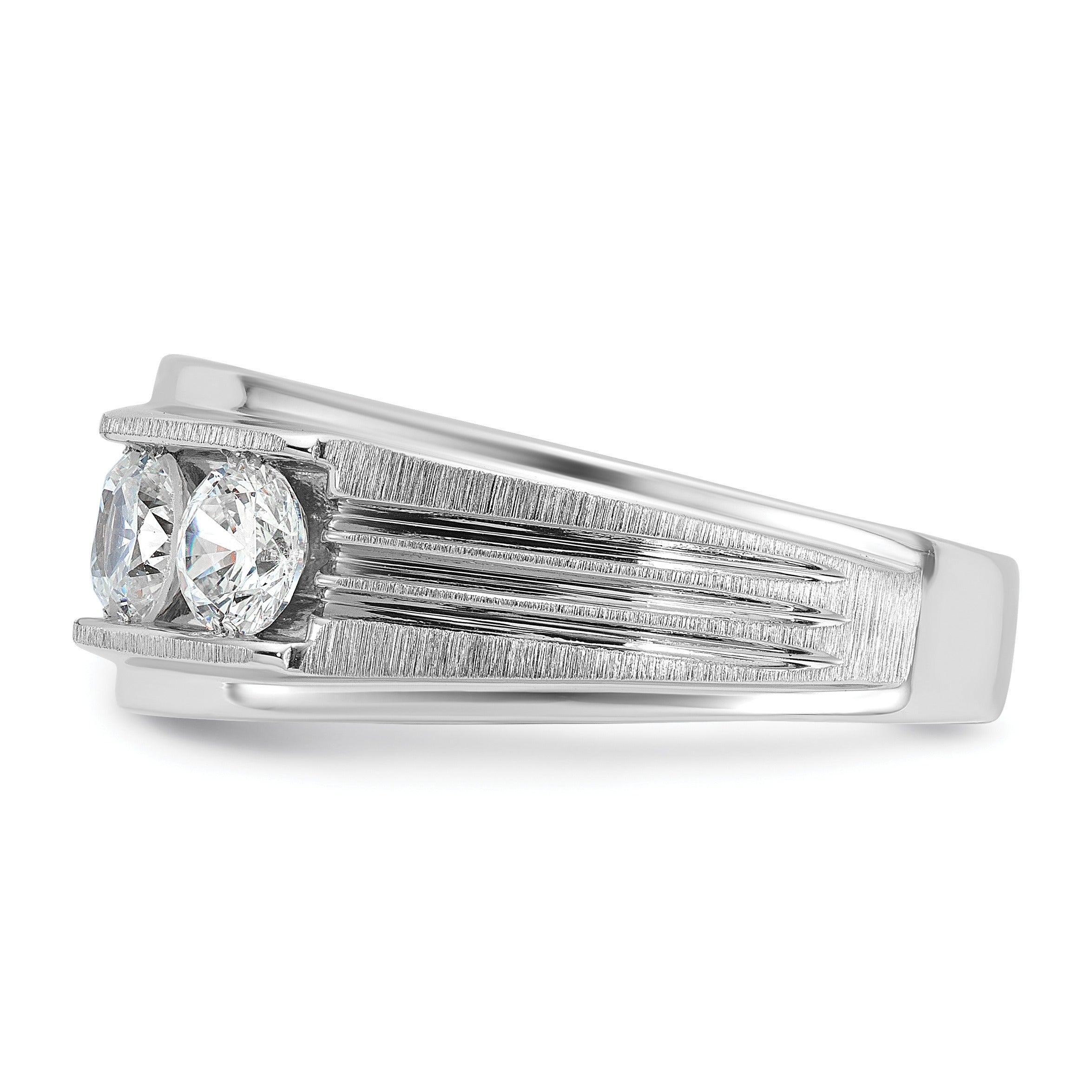 14k White Gold 2 carat Lab Grown Diamond Five Stone Men's Ring
