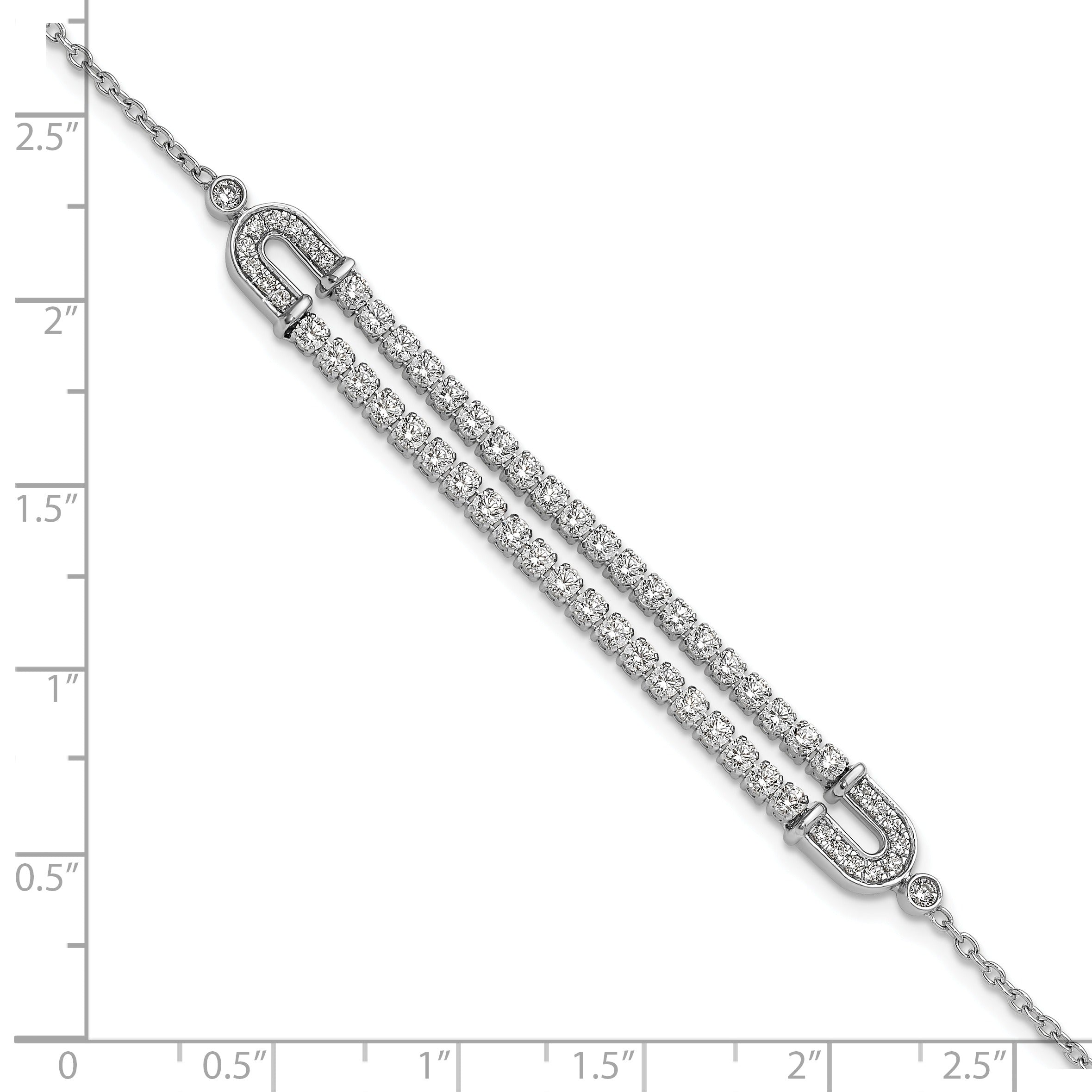14k White Gold 2 carat Lab Grown Diamond Extension Bracelet
