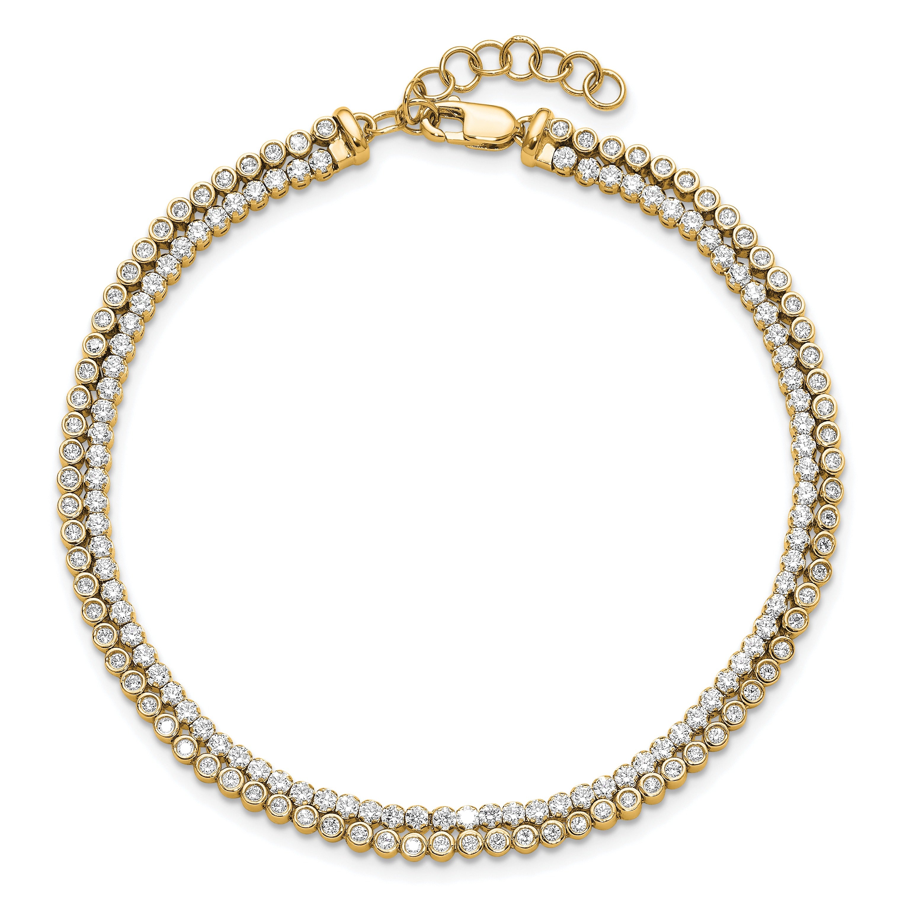 14K Gold Lab Grown Diamond Double Extension Bracelets