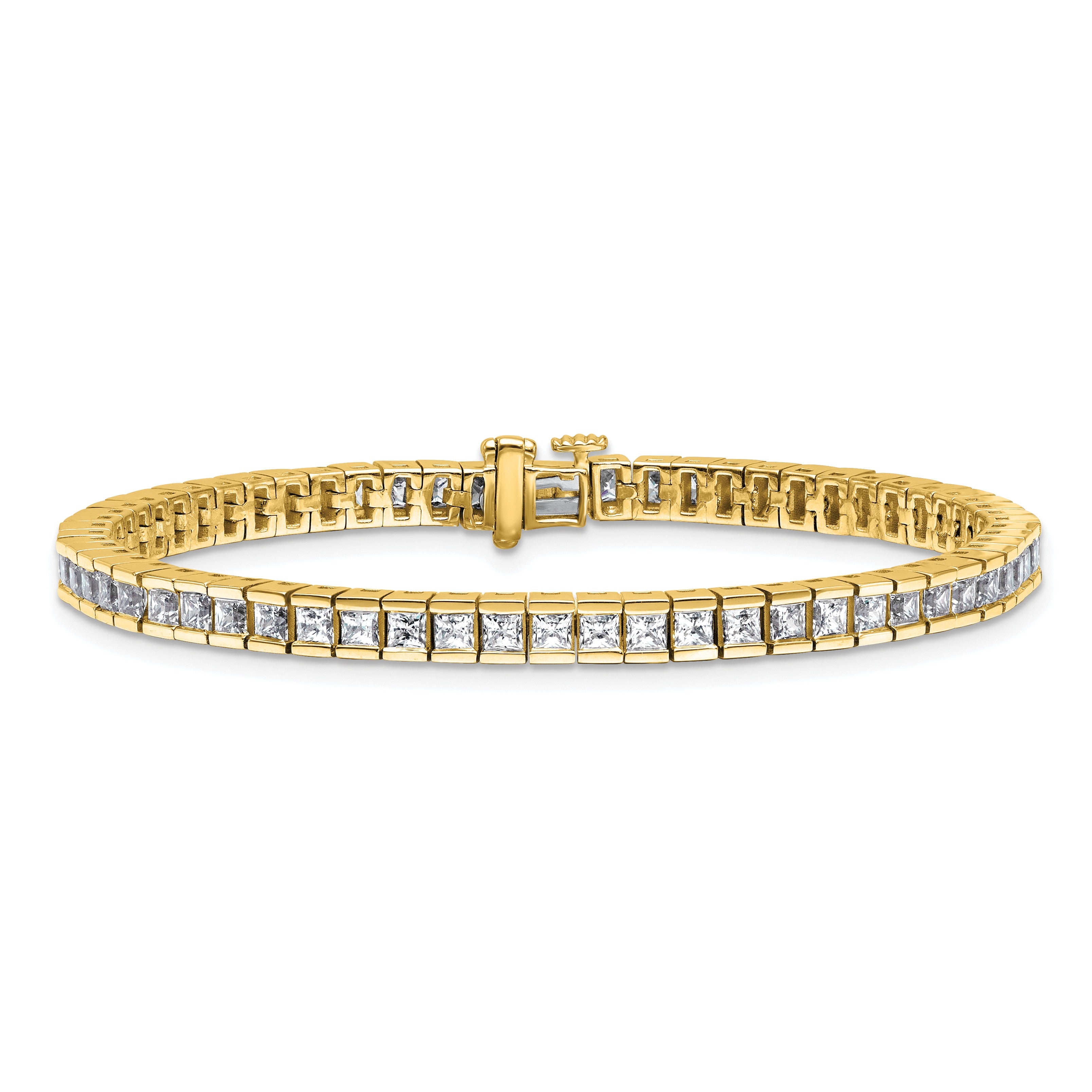 14k Yellow Gold 7 Carat Lab Grown Diamond Tennis Bracelet
