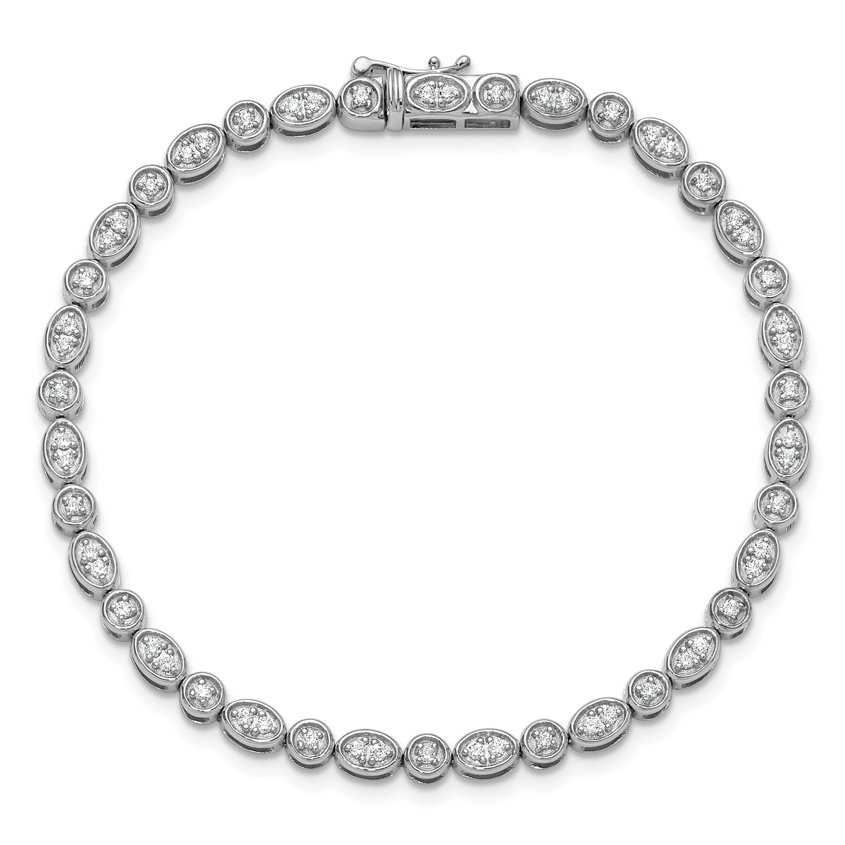 Lab Grown Diamond 7 inch Fancy Bracelet 14k White Gold