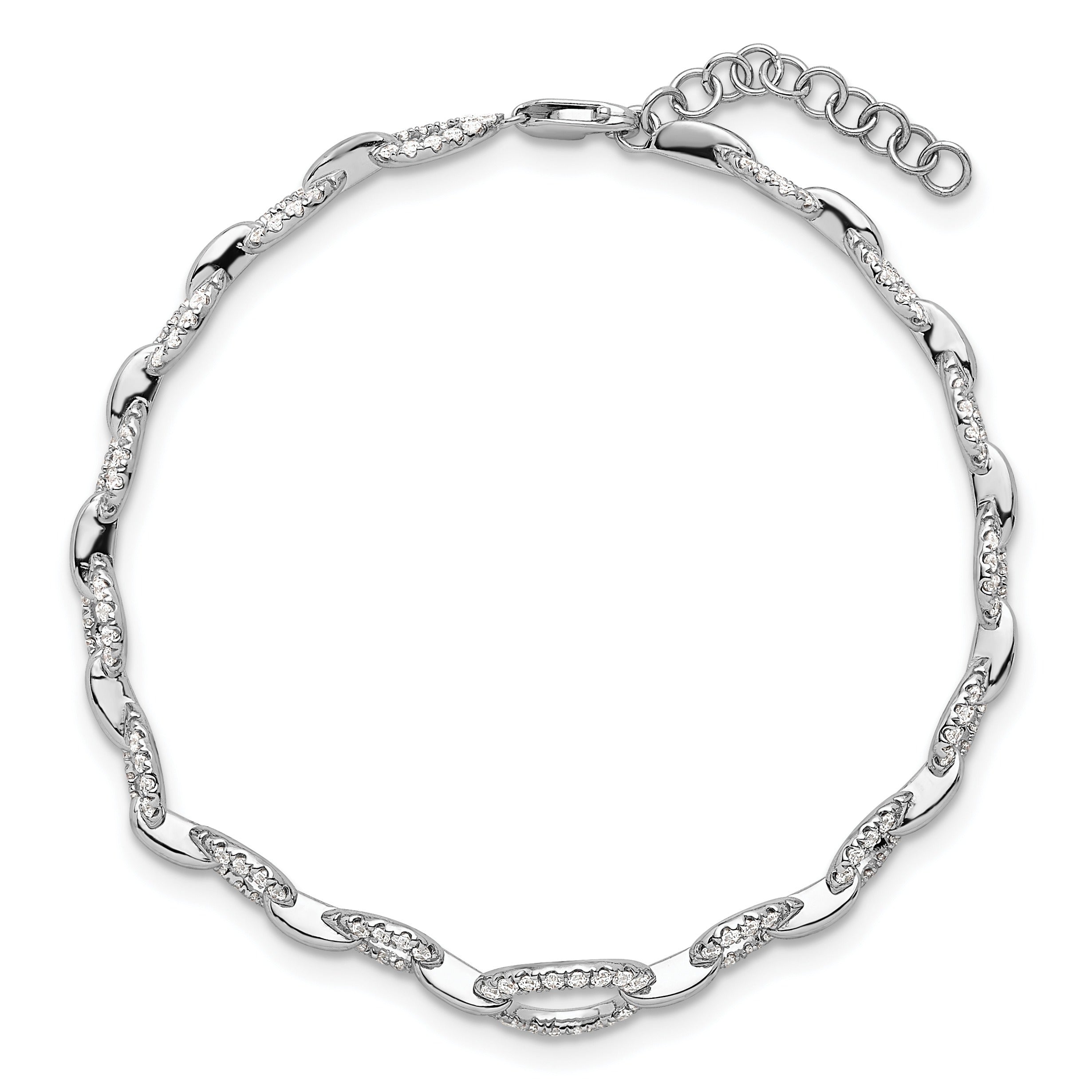 14k White Gold 1 3/8 carat Lab Grown Diamond Extension Bracelet