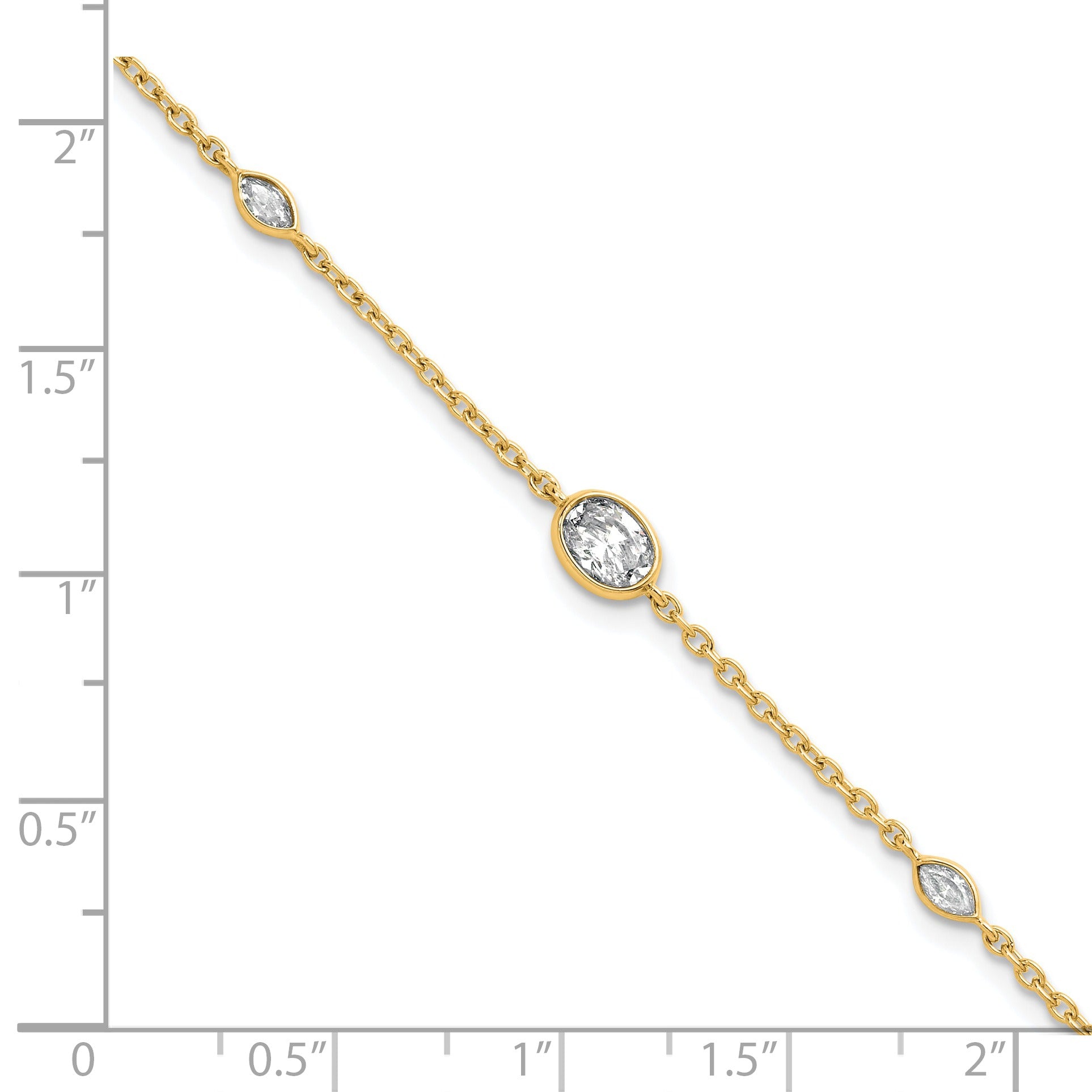 14k Yellow Gold 3/8 Carat Lab Grown Diamond Extension Bracelet