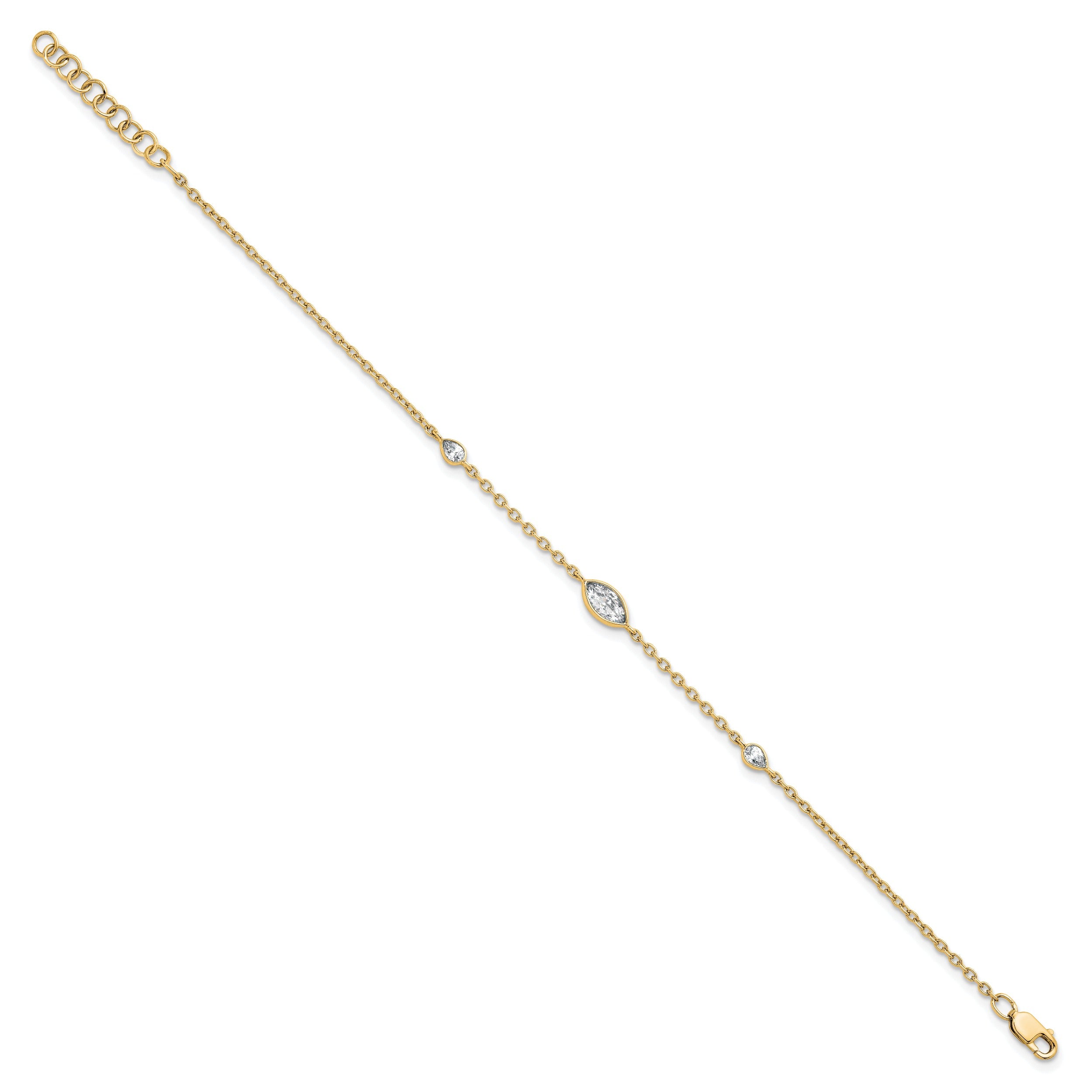 14K Yellow Gold 1/2 carat Lab Grown Diamond Cable Bracelet