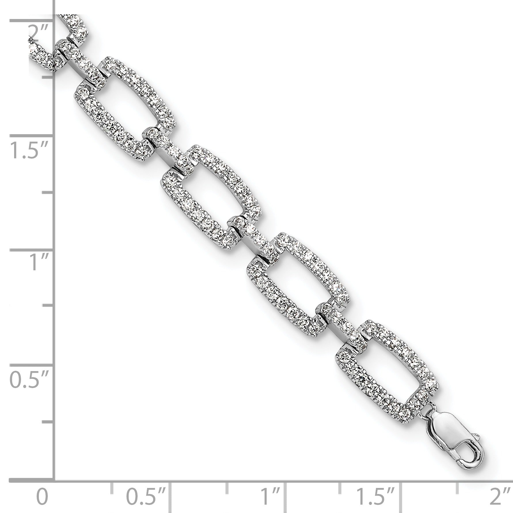 14k White Gold 5/8 Carat Lab Grown Diamond Link Bracelet