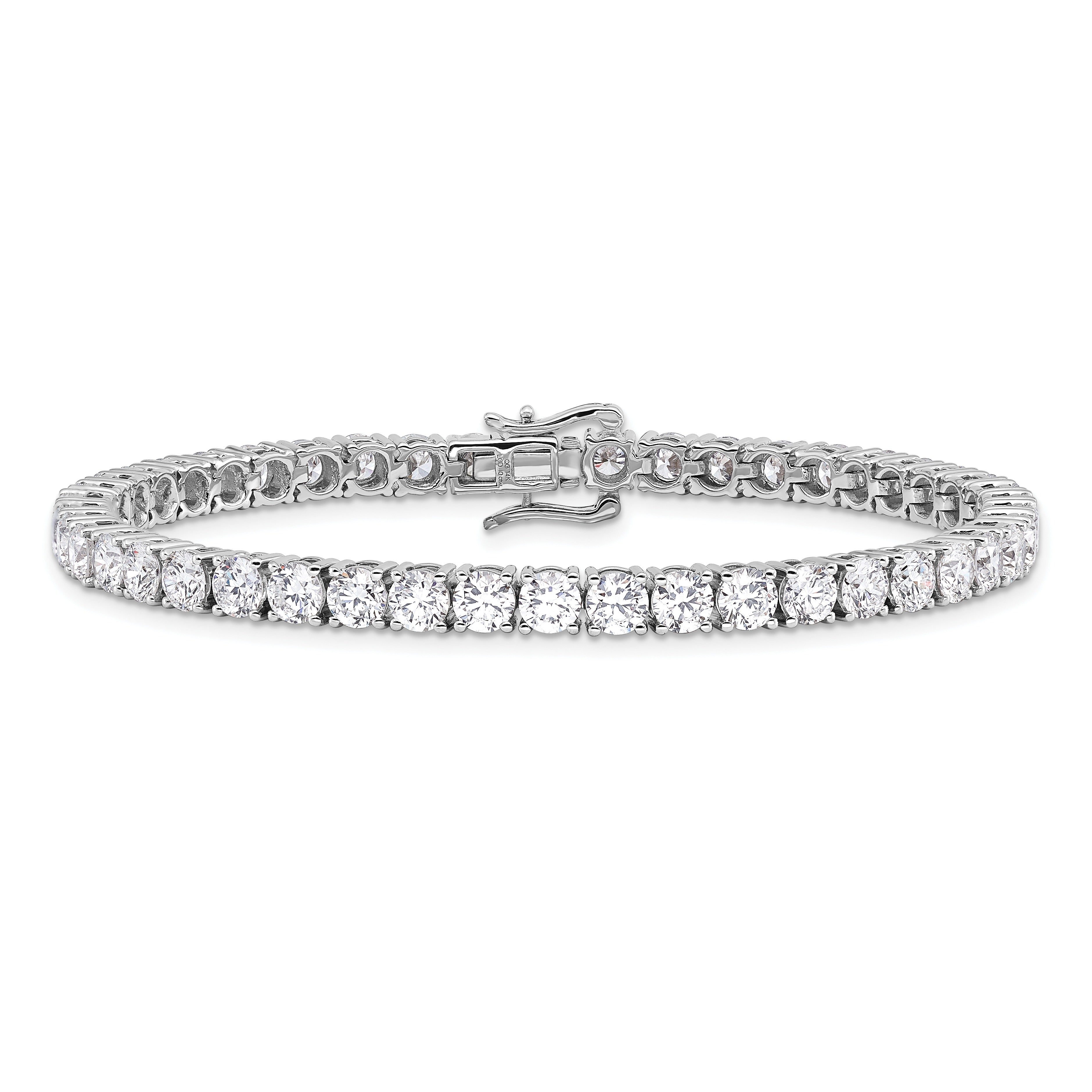 14k White Gold Lab Diamond Tennis Bracelet 10 carat