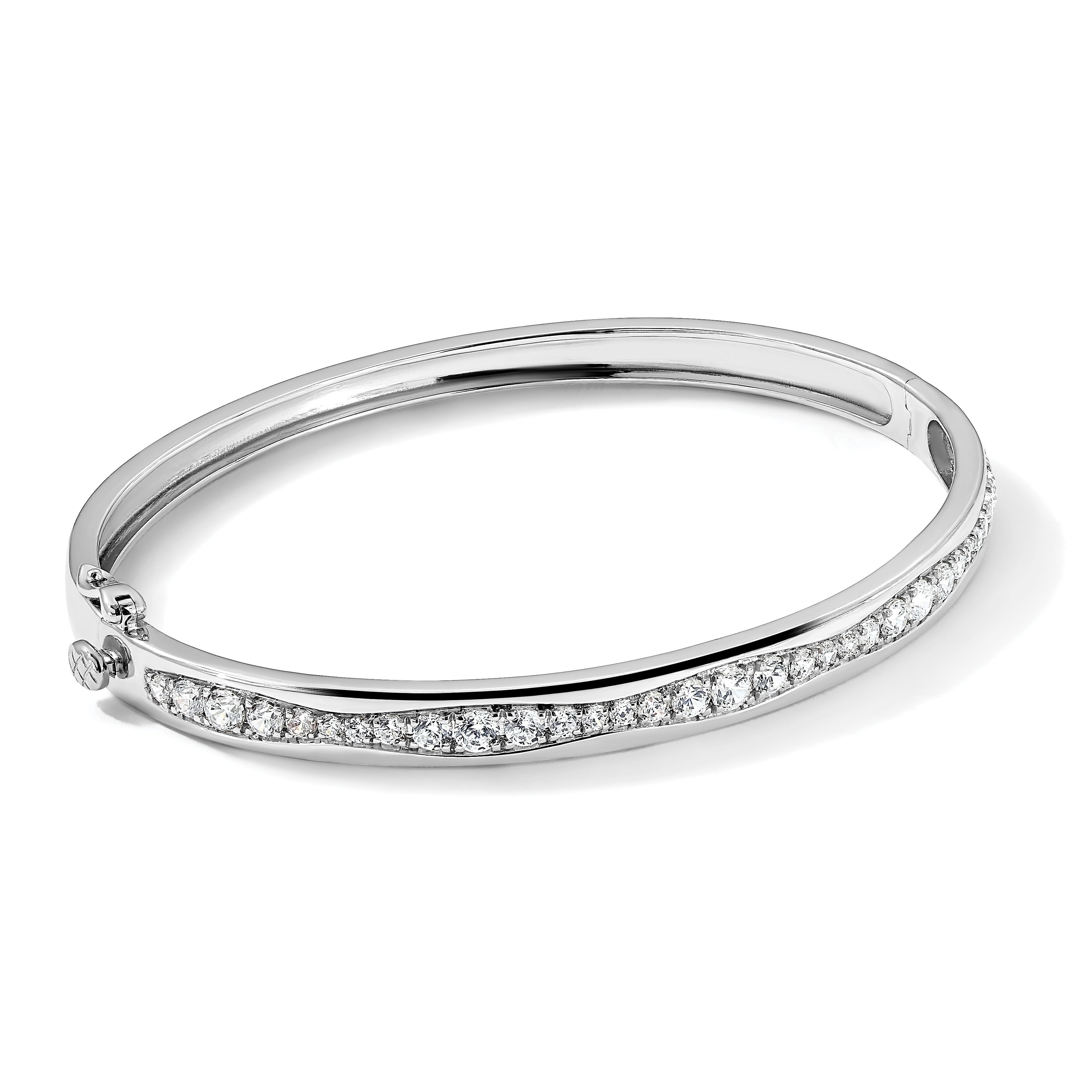 14K Gold 1 5/8 carat Lab Grown Diamond Bangle Bracelet