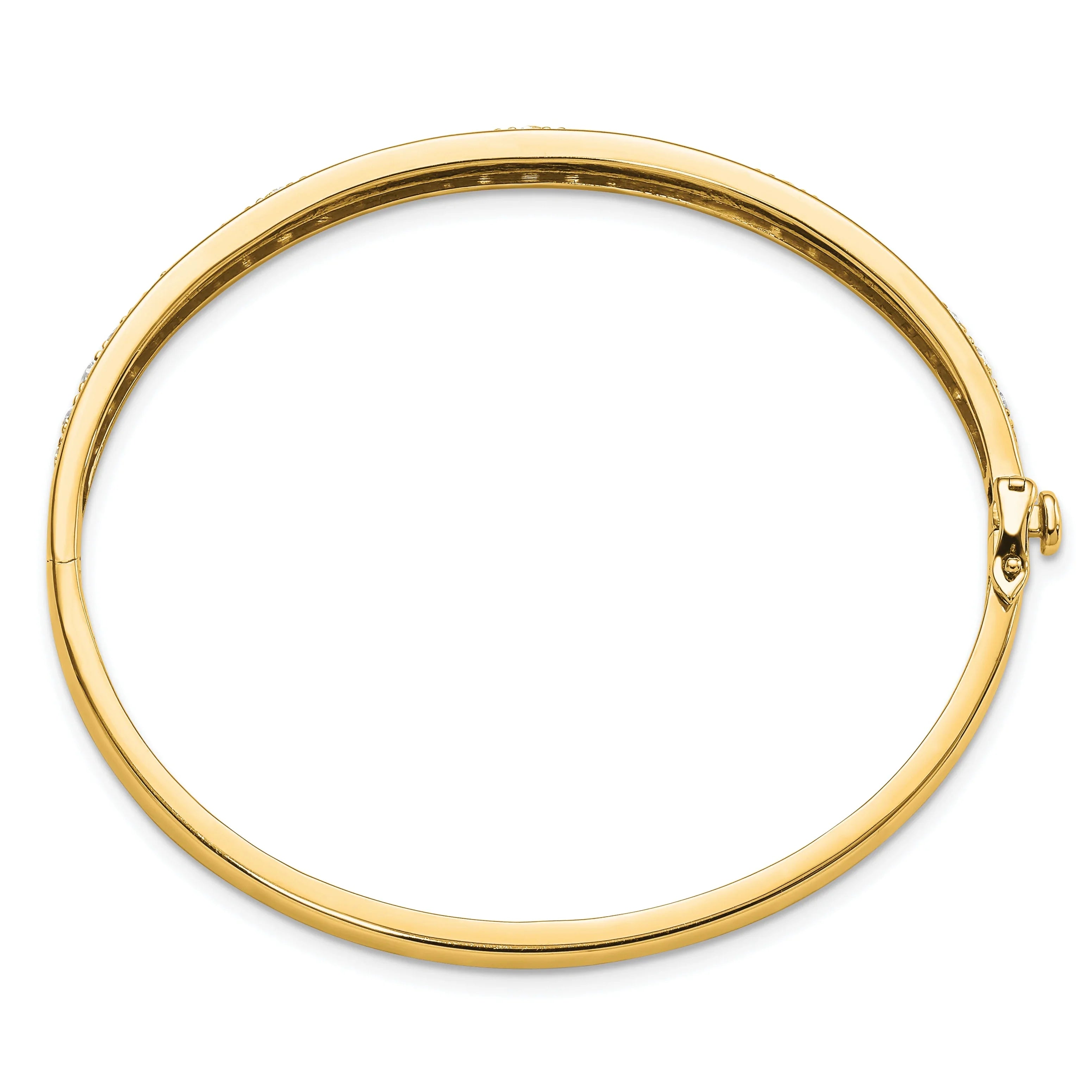 14K Gold 1 5/8 carat Lab Grown Diamond Bangle Bracelet - Fine Diamond